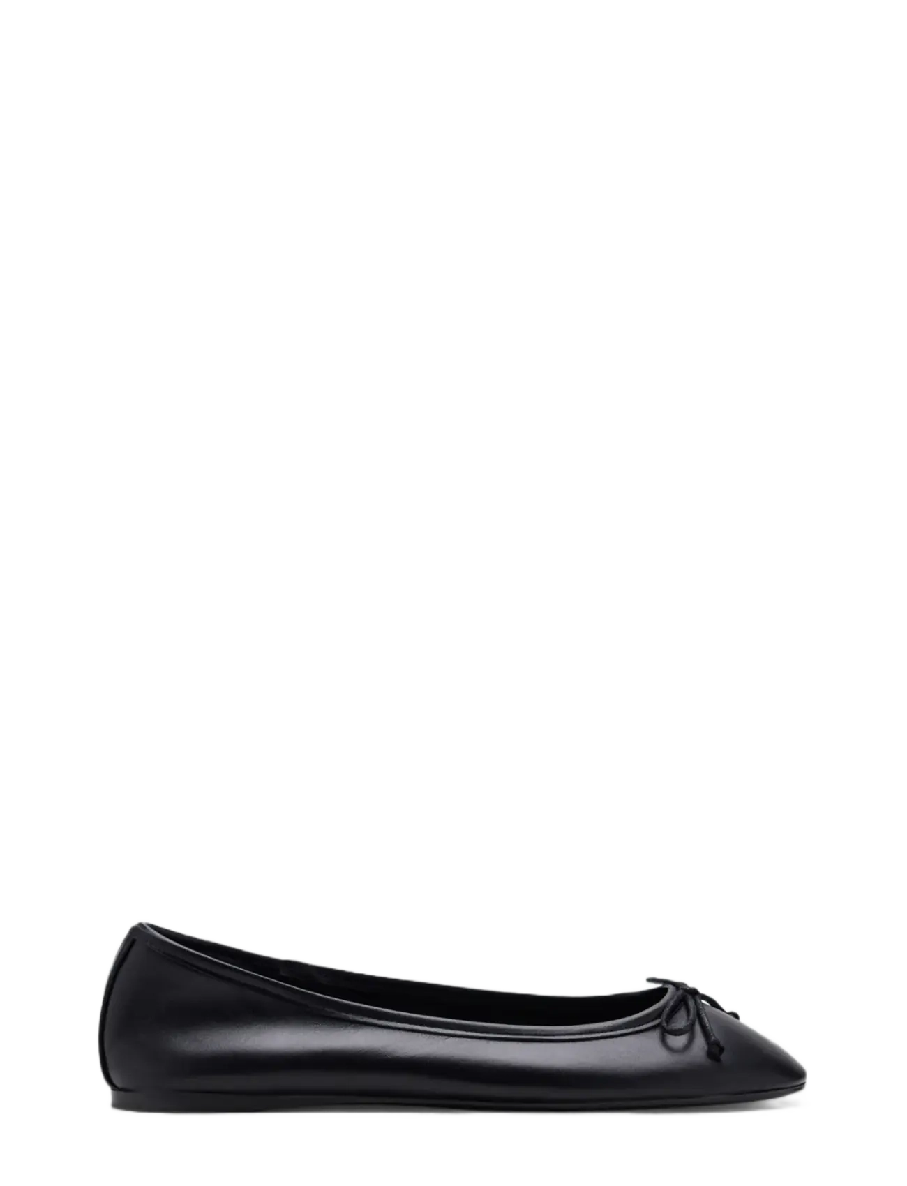 Mango Leather ballet flats with bow - Ballerina sko - BLACK / black