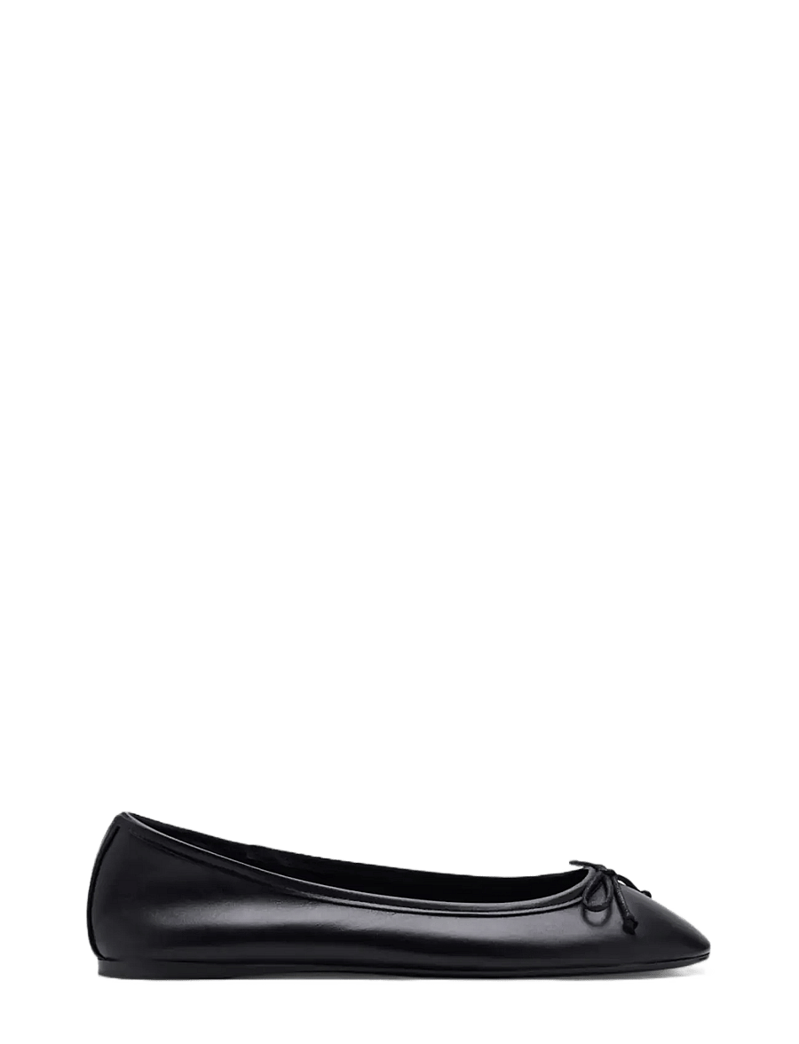 Mango - Leather ballet flats with bow - særlige begivenheder - black - 0