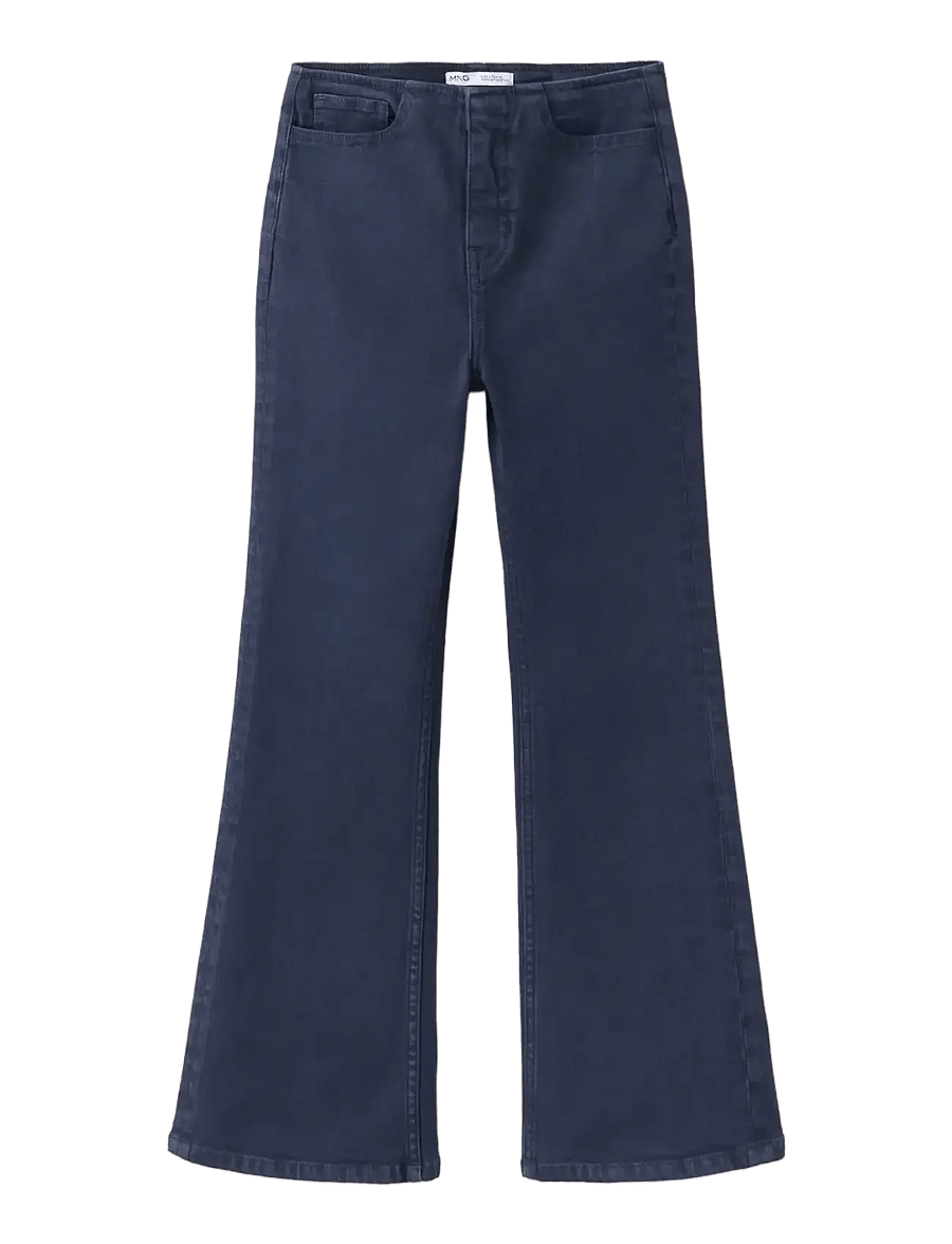 Mango - Waistband-free flare jeans - vida jeans - navy - 0