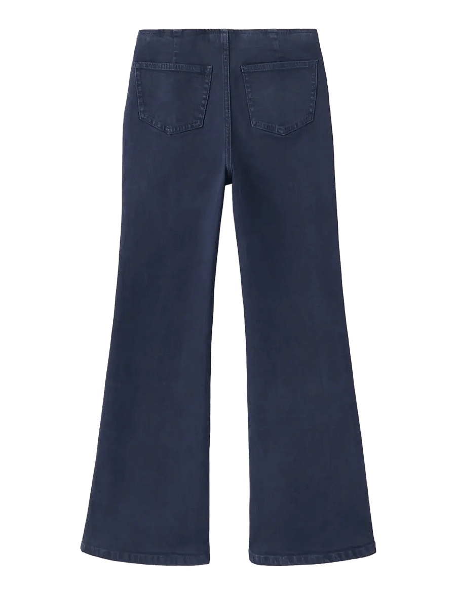 Mango - Waistband-free flare jeans - vida jeans - navy - 1