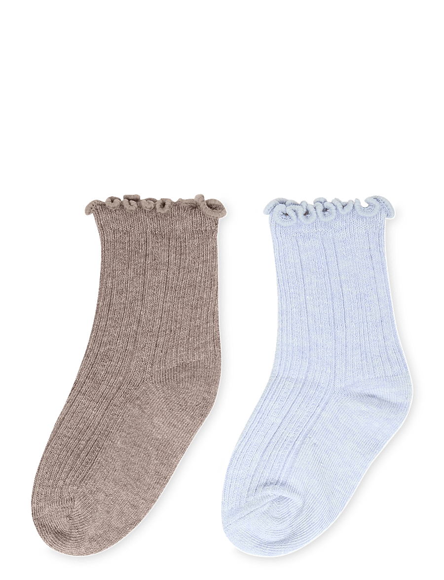 Mango - 2 pack ribbed socks - bebisstrumpor - lt-pastel blue - 0