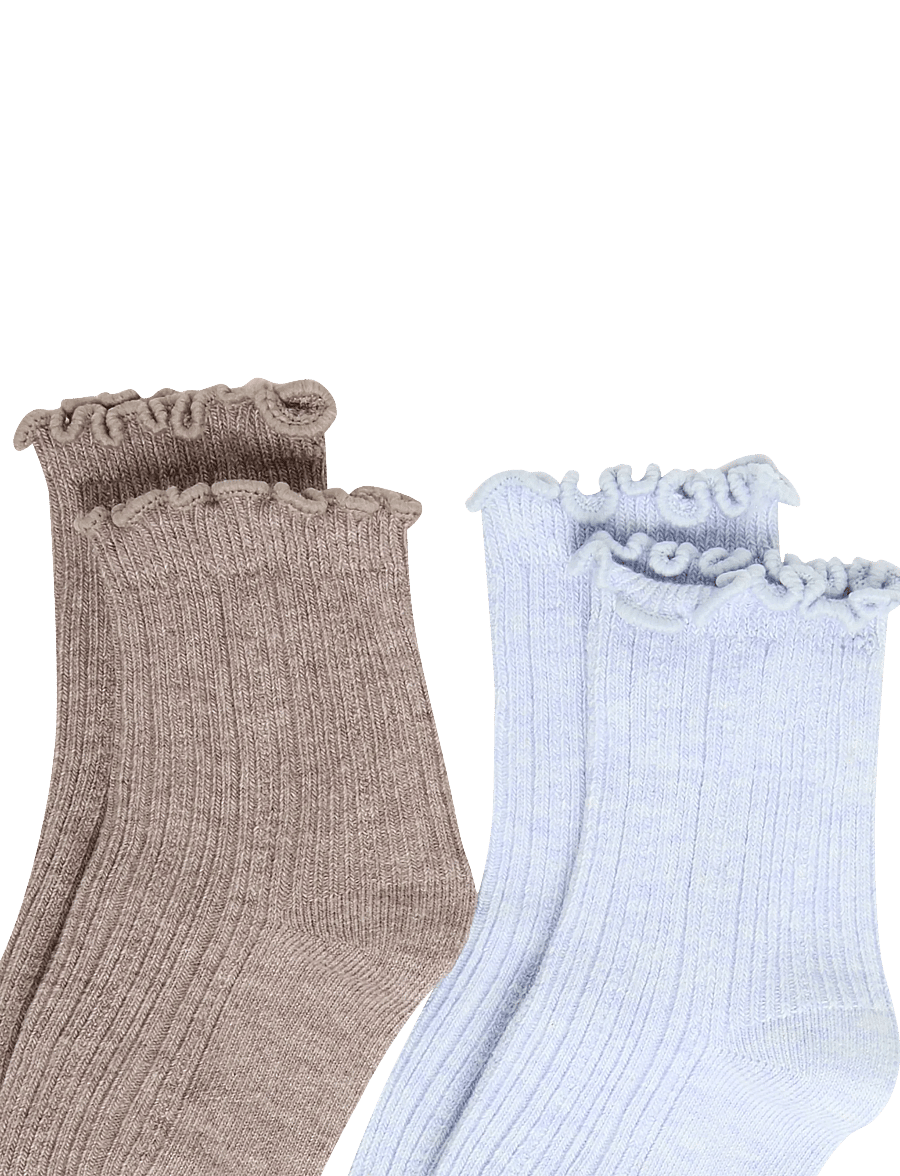 Mango - 2 pack ribbed socks - bebisstrumpor - lt-pastel blue - 2