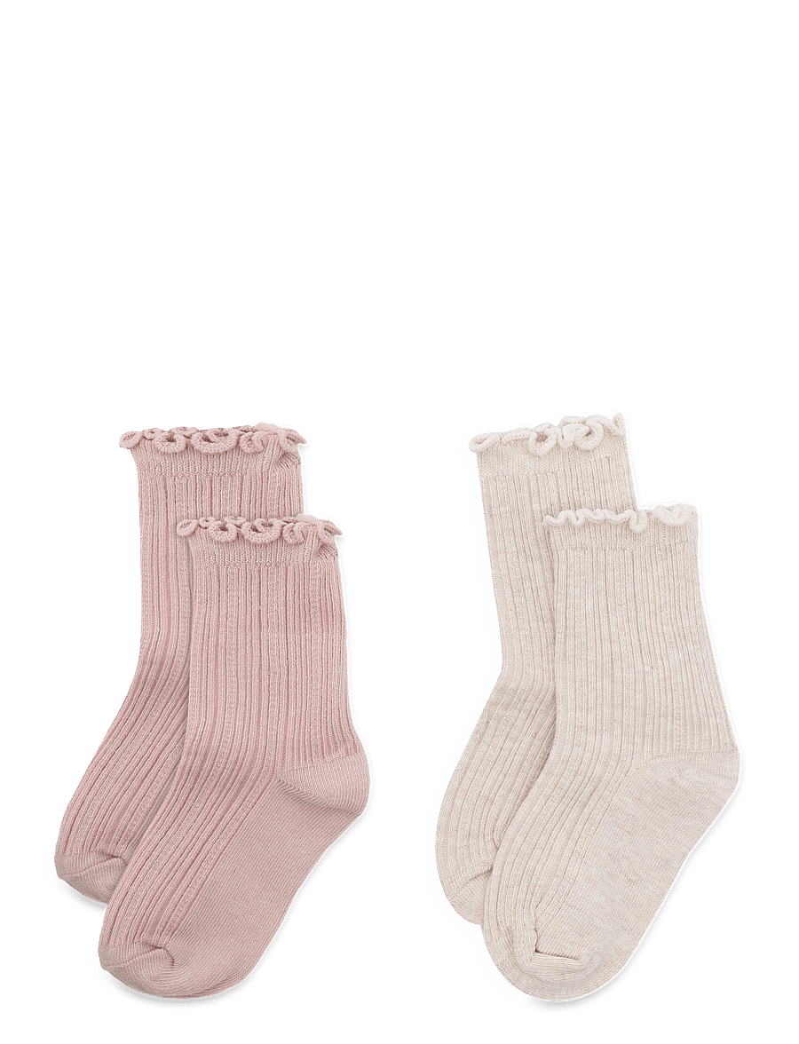Mango - 2 pack ribbed socks - bebisstrumpor - lt-pastel pink - 0