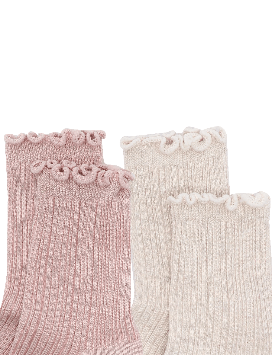 Mango - 2 pack ribbed socks - bebisstrumpor - lt-pastel pink - 2