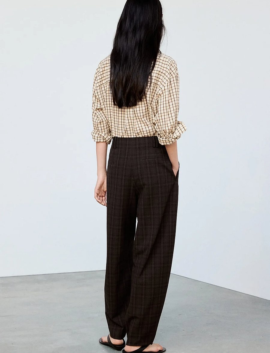 Mango - High-waisted balloon trousers - barrel-bukser - brown - 3