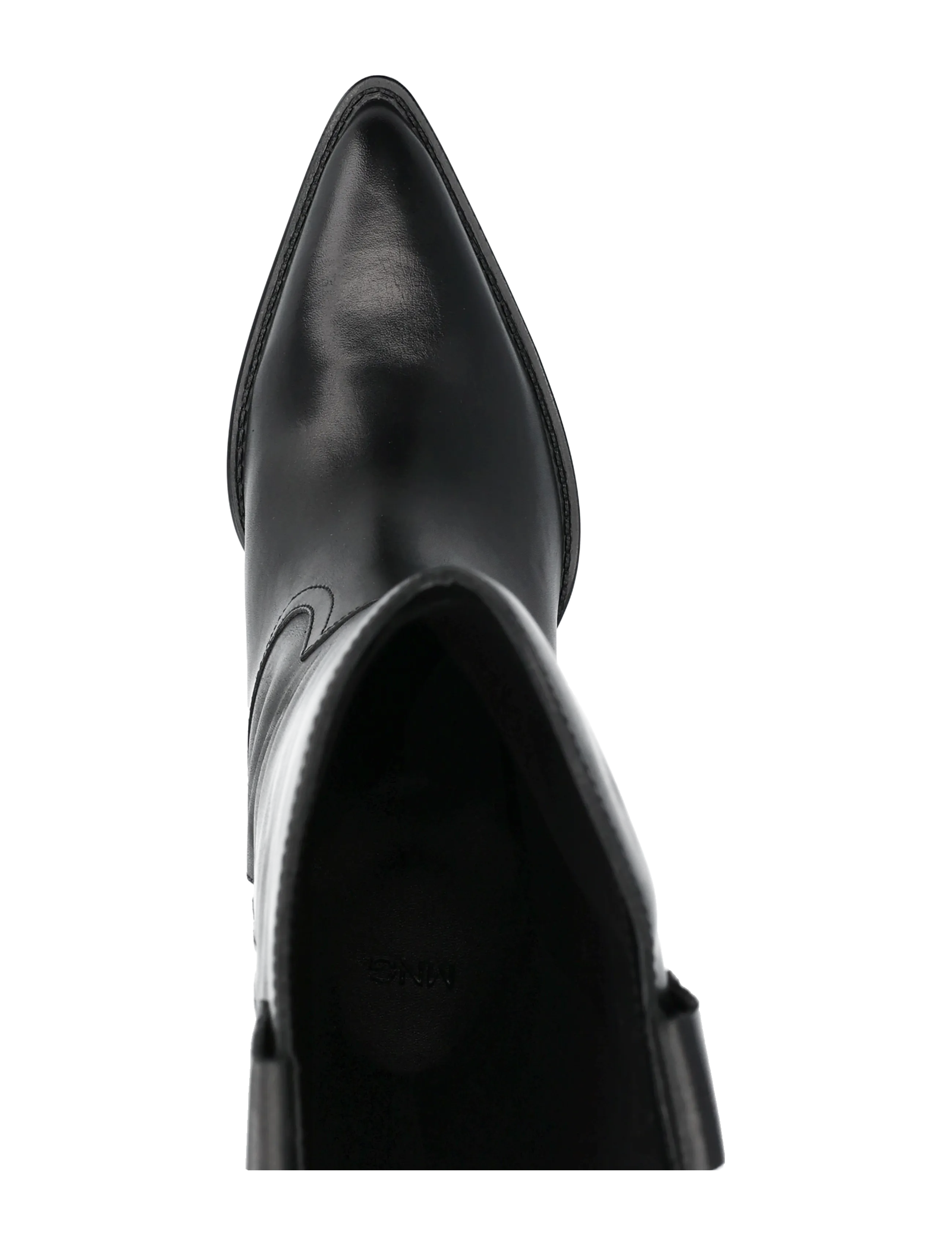 Mango - Leather block-heel boots - langskaftede støvler - black - 3