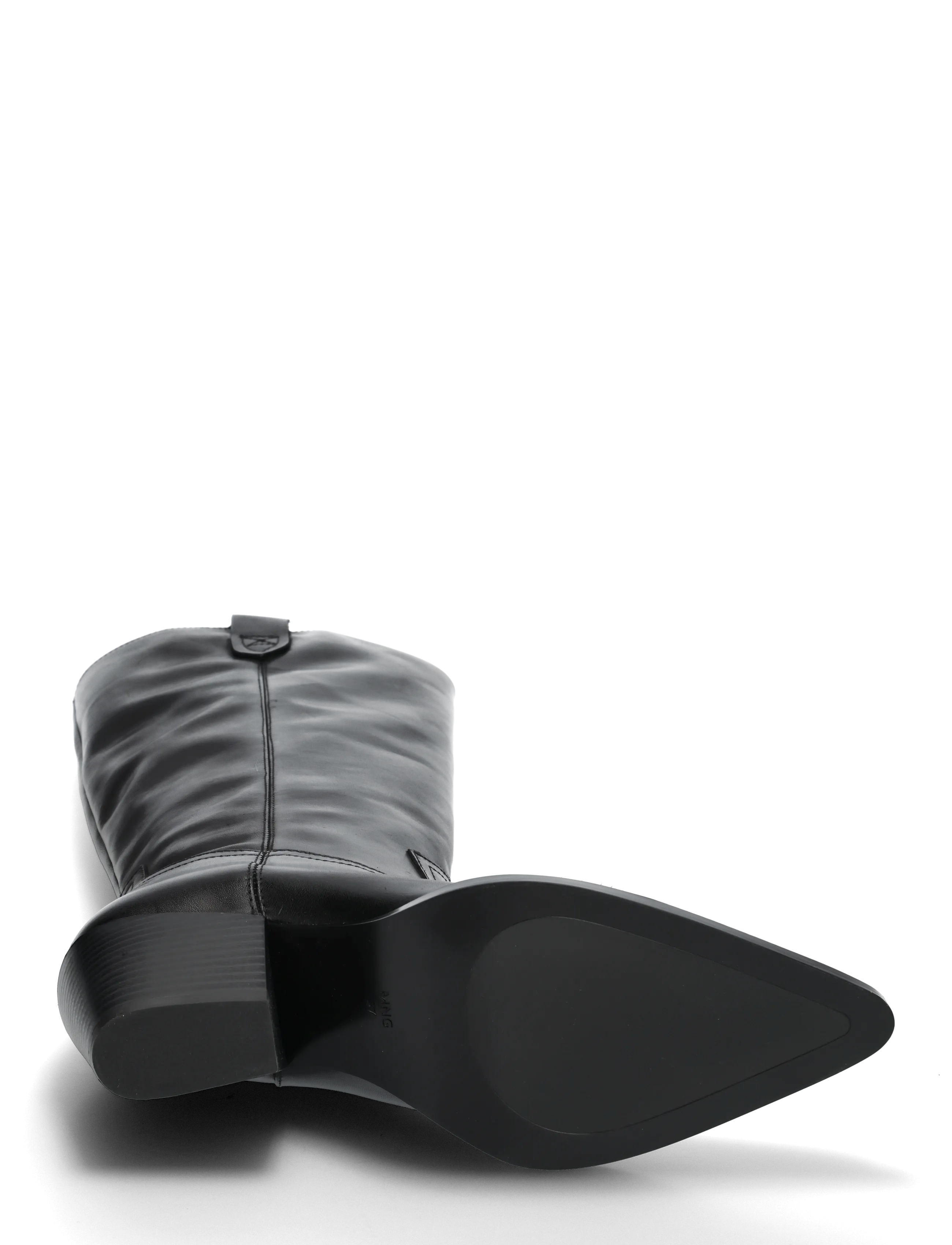 Mango - Leather block-heel boots - langskaftede støvler - black - 4