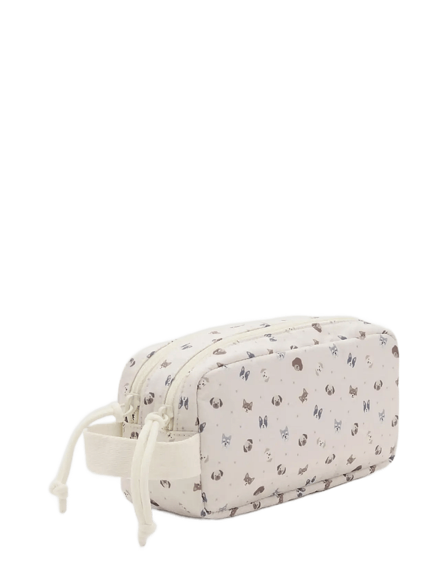 Mango - Dog print pouch - totes & små tasker - light beige - 1