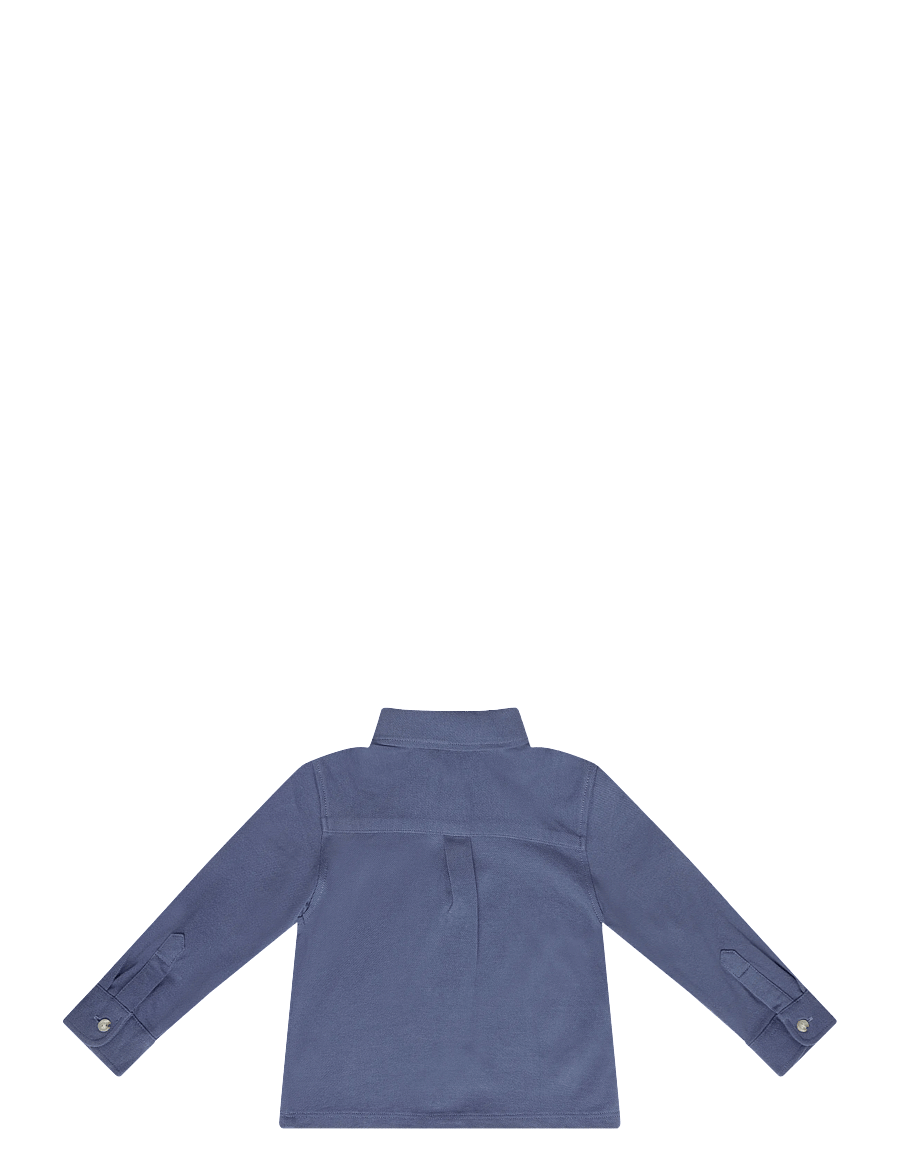 Mango - Cotton piqué shirt - langærmede skjorter - medium blue - 2