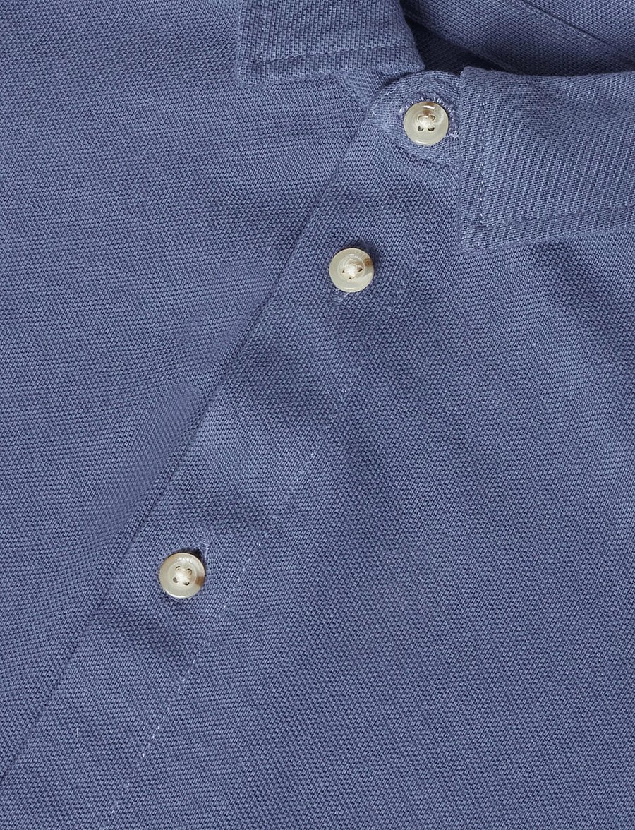 Mango - Cotton piqué shirt - langærmede skjorter - medium blue - 3