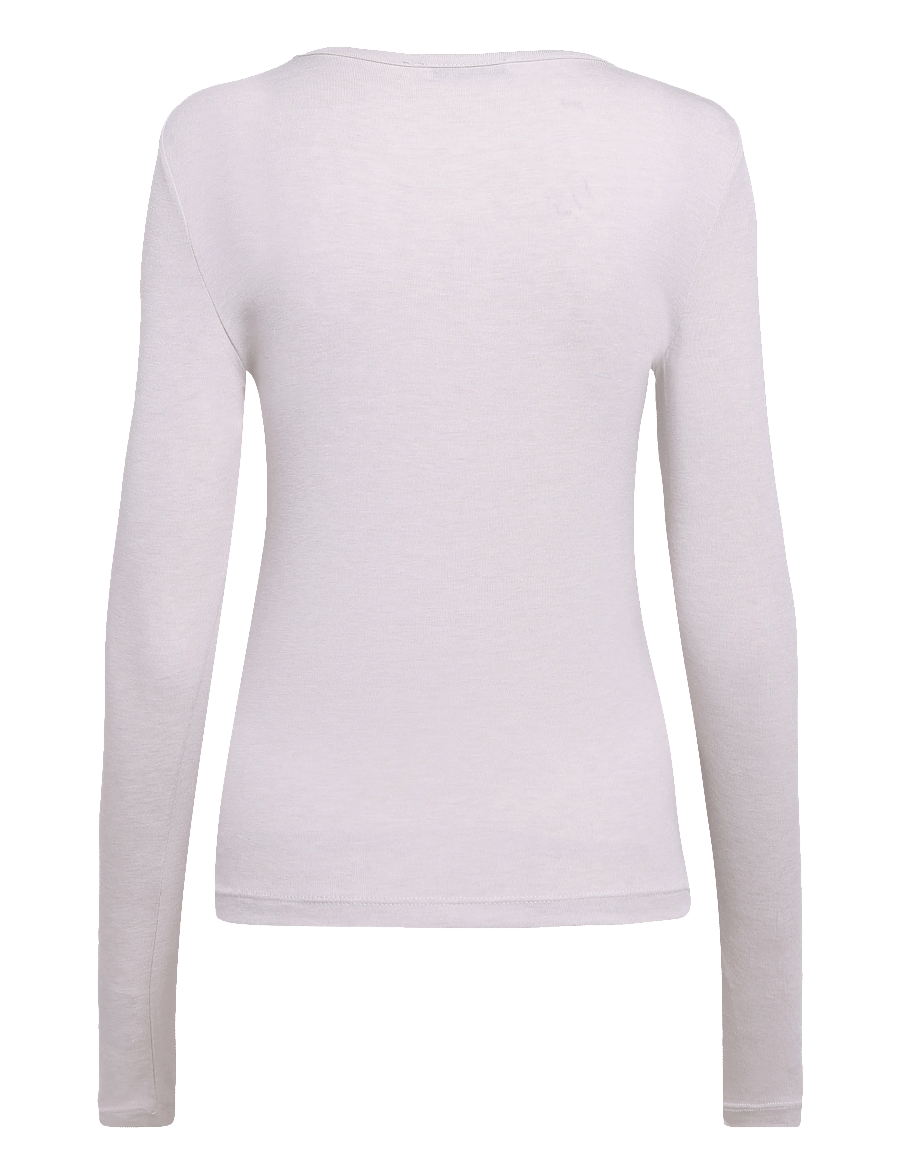 Mango - Long-sleeved fitted t-shirt - langærmede toppe - light beige - 2
