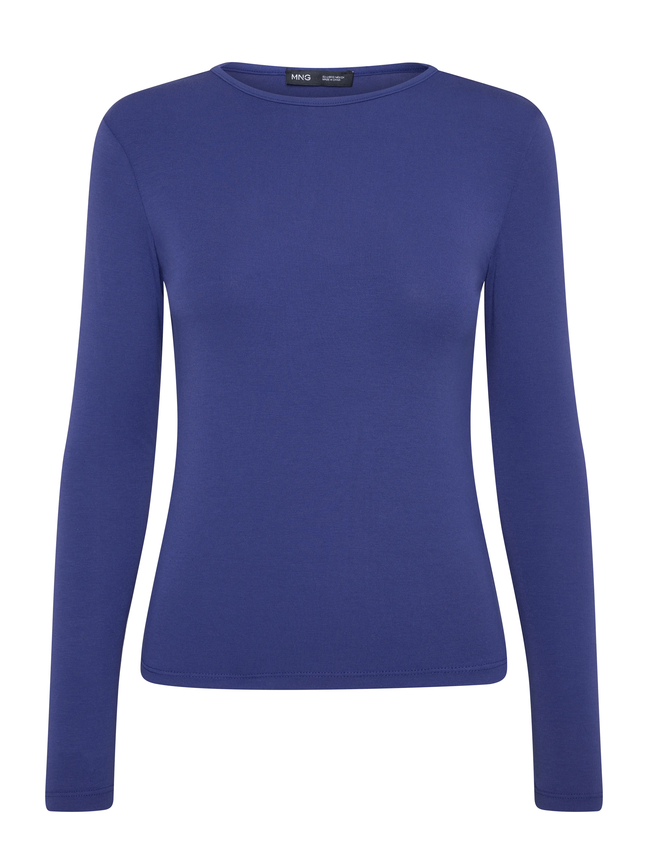 Mango Long-sleeved fitted t-shirt - Streetstyle - MEDIUM BLUE / blue