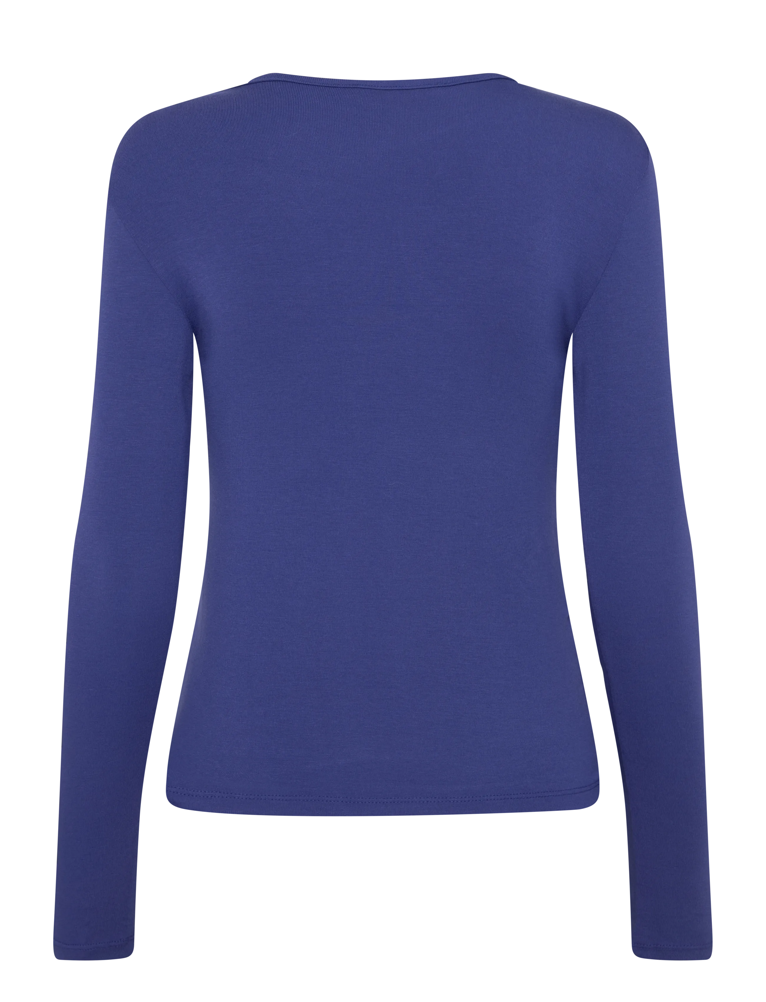 Mango - Long-sleeved fitted t-shirt - medium blue - 1