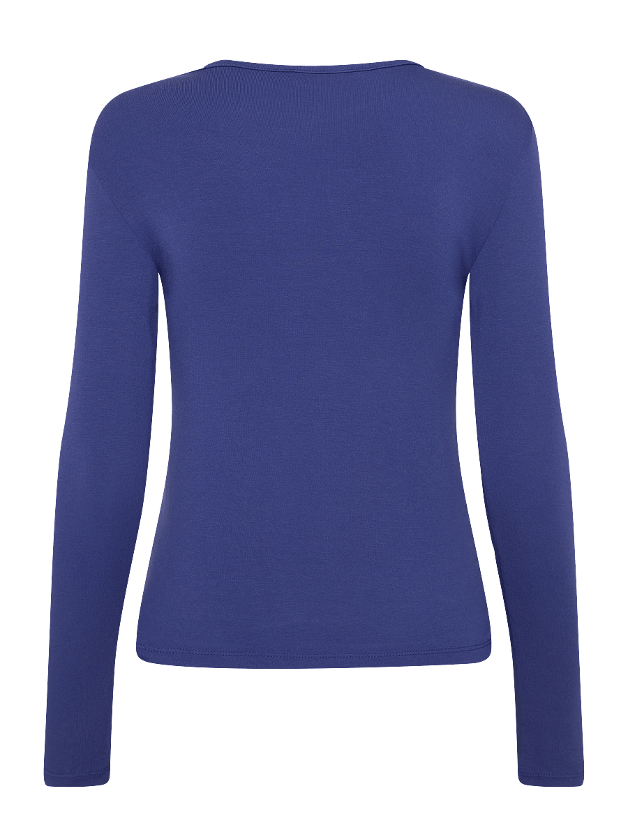 Mango - Long-sleeved fitted t-shirt - langærmede toppe - medium blue - 1
