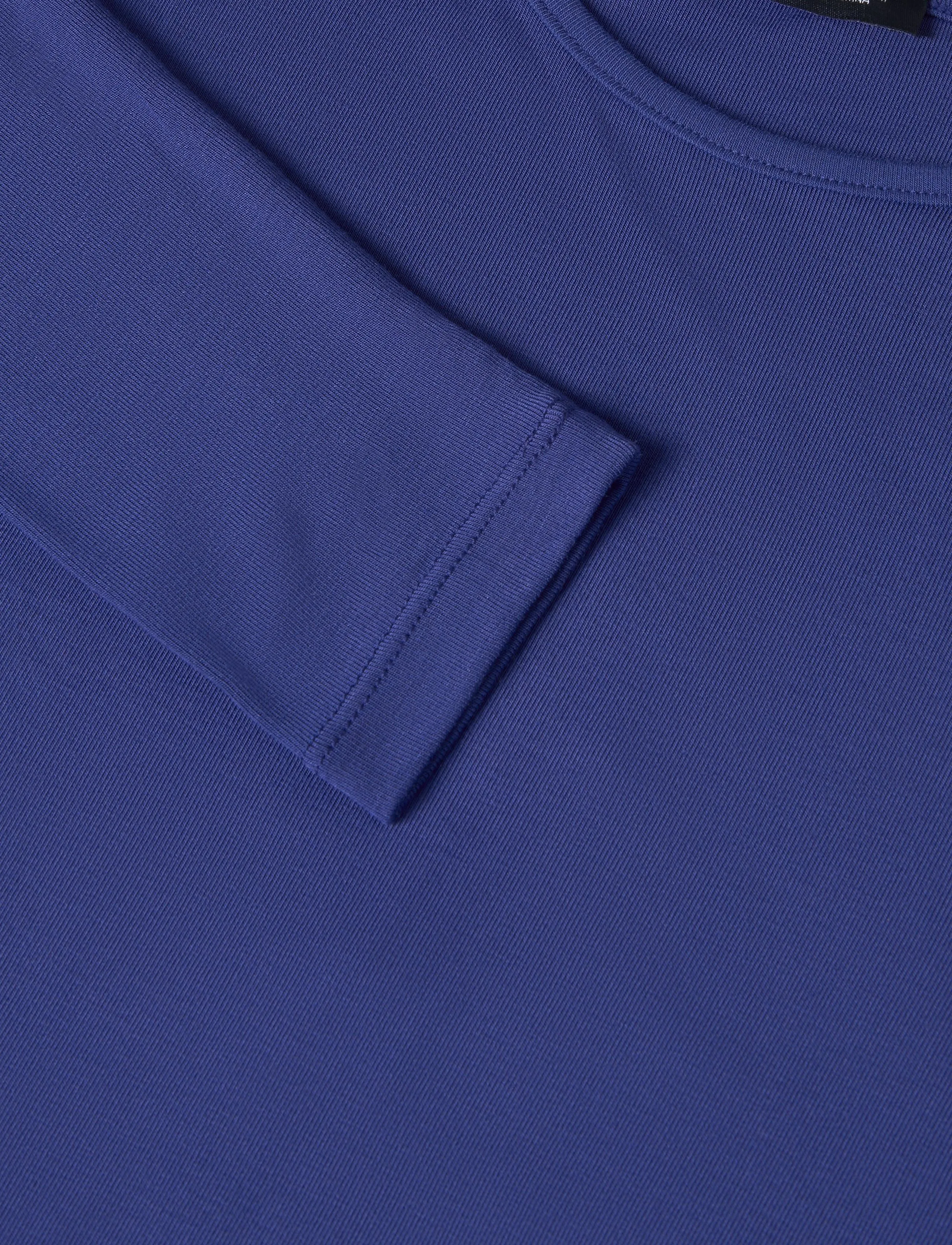 Mango - Long-sleeved fitted t-shirt - medium blue - 2