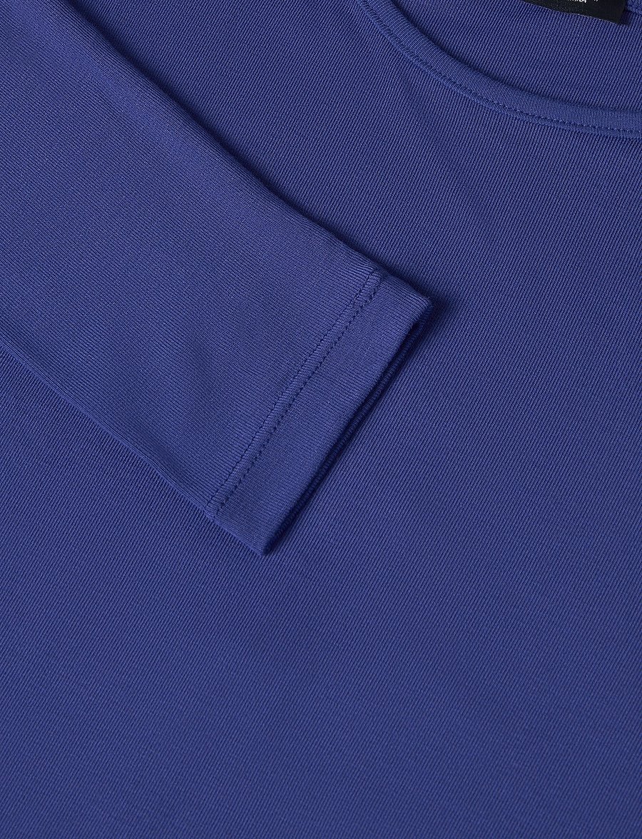 Mango - Long-sleeved fitted t-shirt - langærmede toppe - medium blue - 2