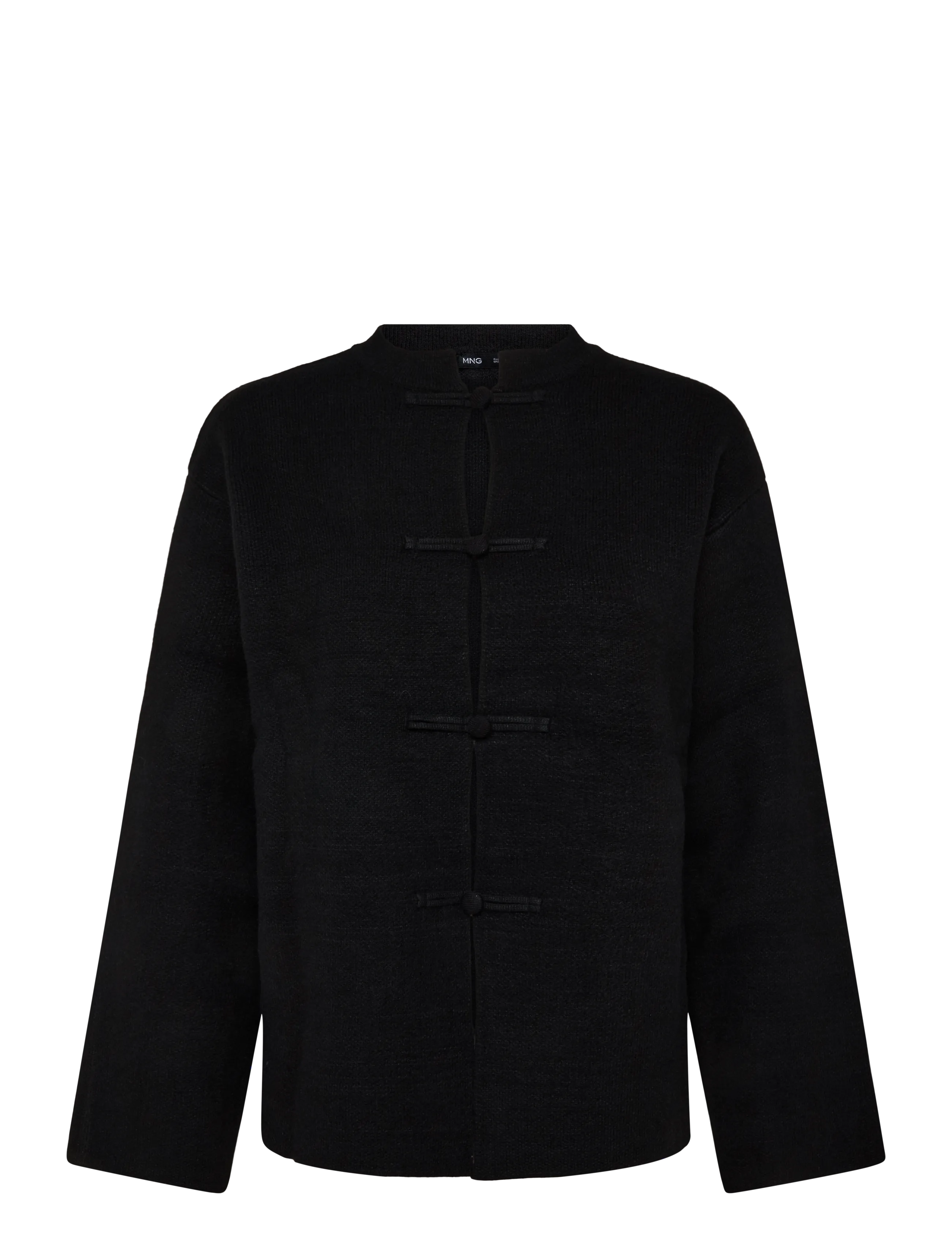 Mango Straight jacket with frogging fastenings - Streetstyle - BLACK / black