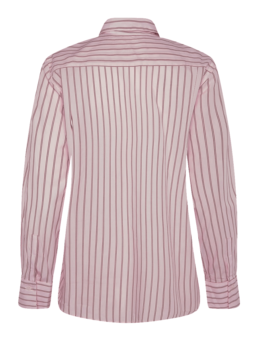 Mango - Cotton and lyocell blend straight shirt - langærmede skjorter - pink - 1