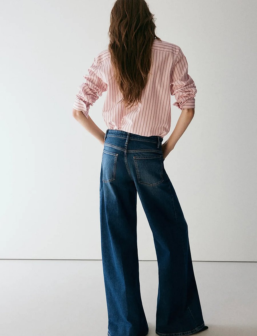 Mango - Cotton and lyocell blend straight shirt - långärmade skjortor - pink - 3