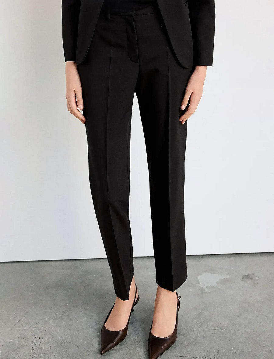 Mango - Straight suit trousers - kostymbyxor - black - 0