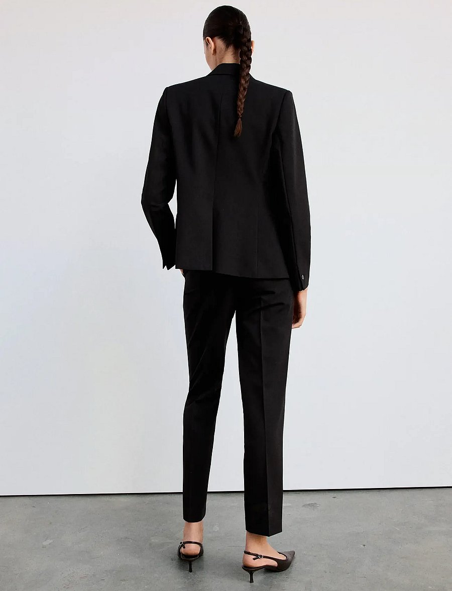 Mango - Straight suit trousers - kostymbyxor - black - 3