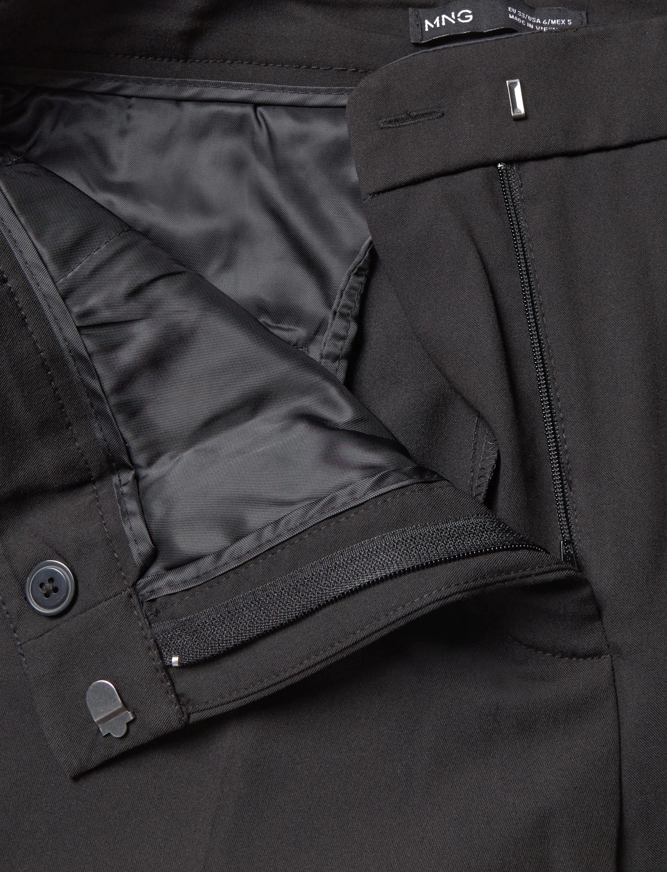 Mango - Straight suit trousers - habitbukser - black - 3