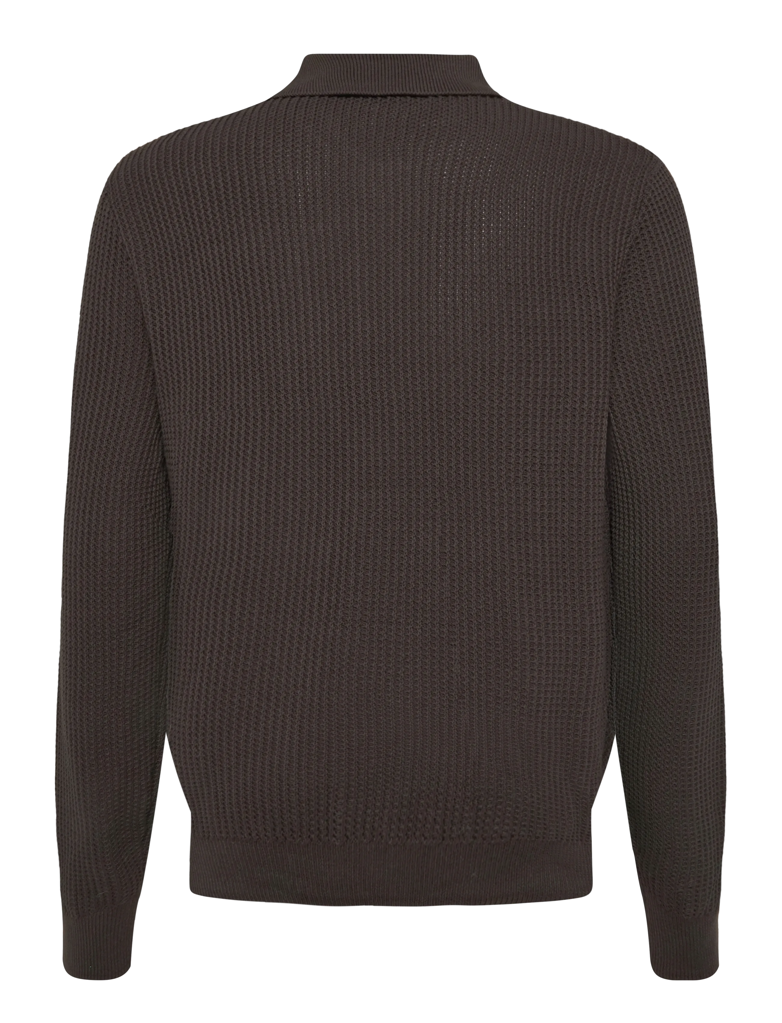 Mango - Ribbed knitted cardigan - koftor - dark brown - 1