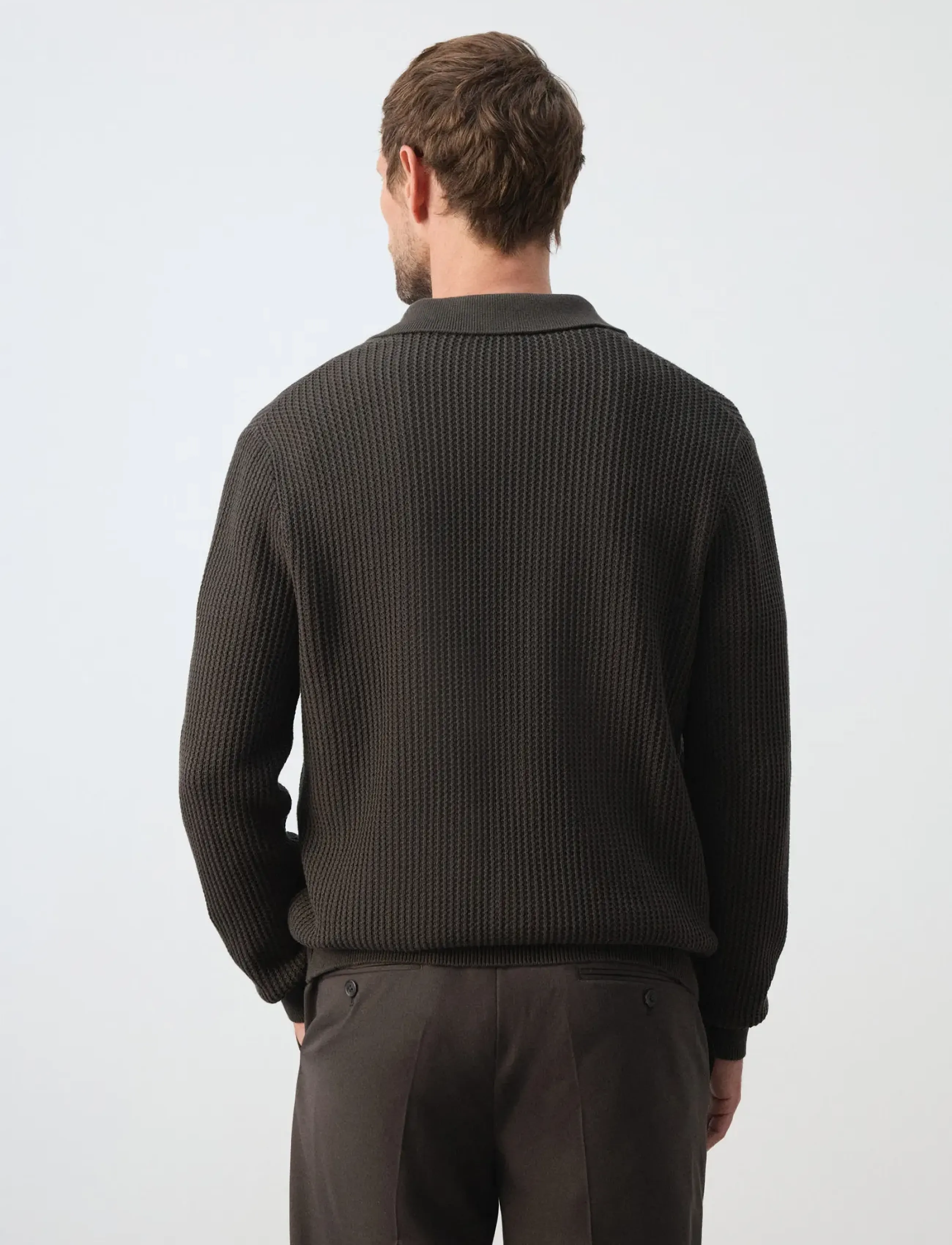 Mango - Ribbed knitted cardigan - koftor - dark brown - 3