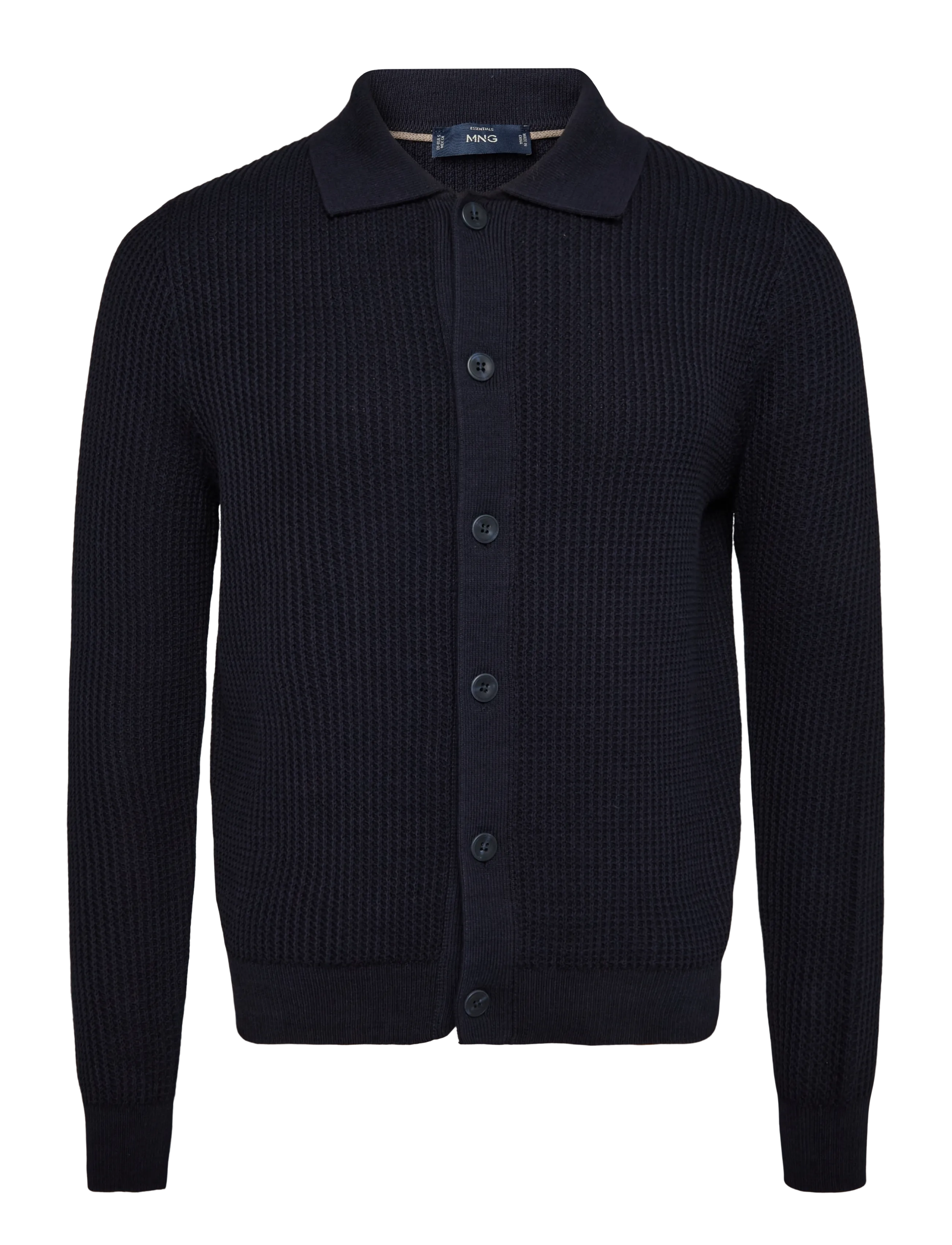 Mango Ribbed knitted cardigan - Koftor - NAVY / navy