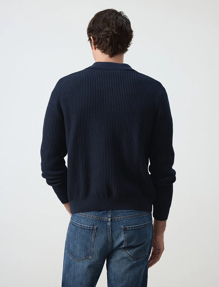 Mango - Ribbed knitted cardigan - koftor - navy - 3
