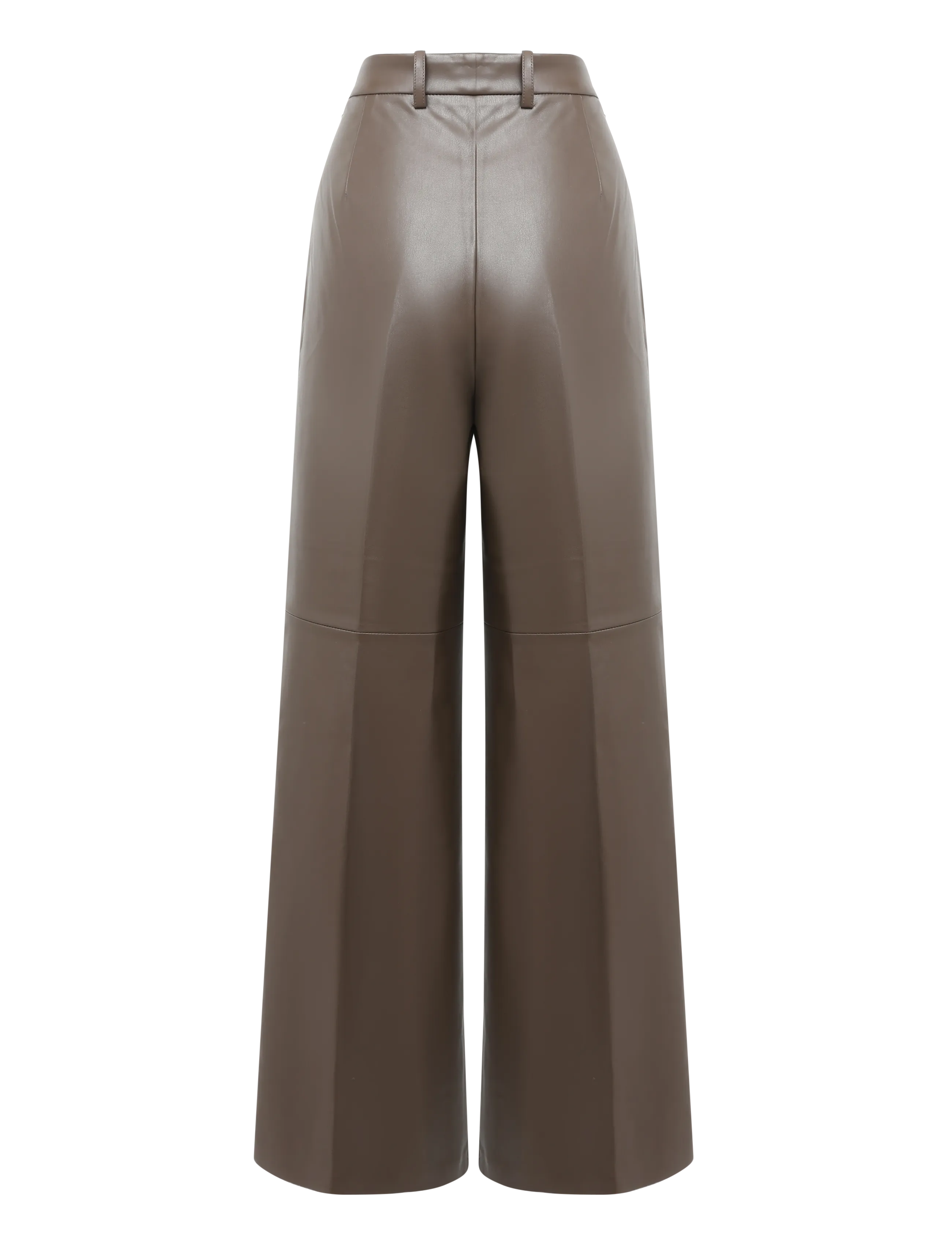 Mango - Wide leg faux-leather trousers - bukser med brede ben - medium brown - 2