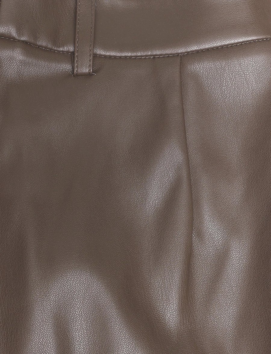 Mango - Wide leg faux-leather trousers - bukser med brede ben - medium brown - 5