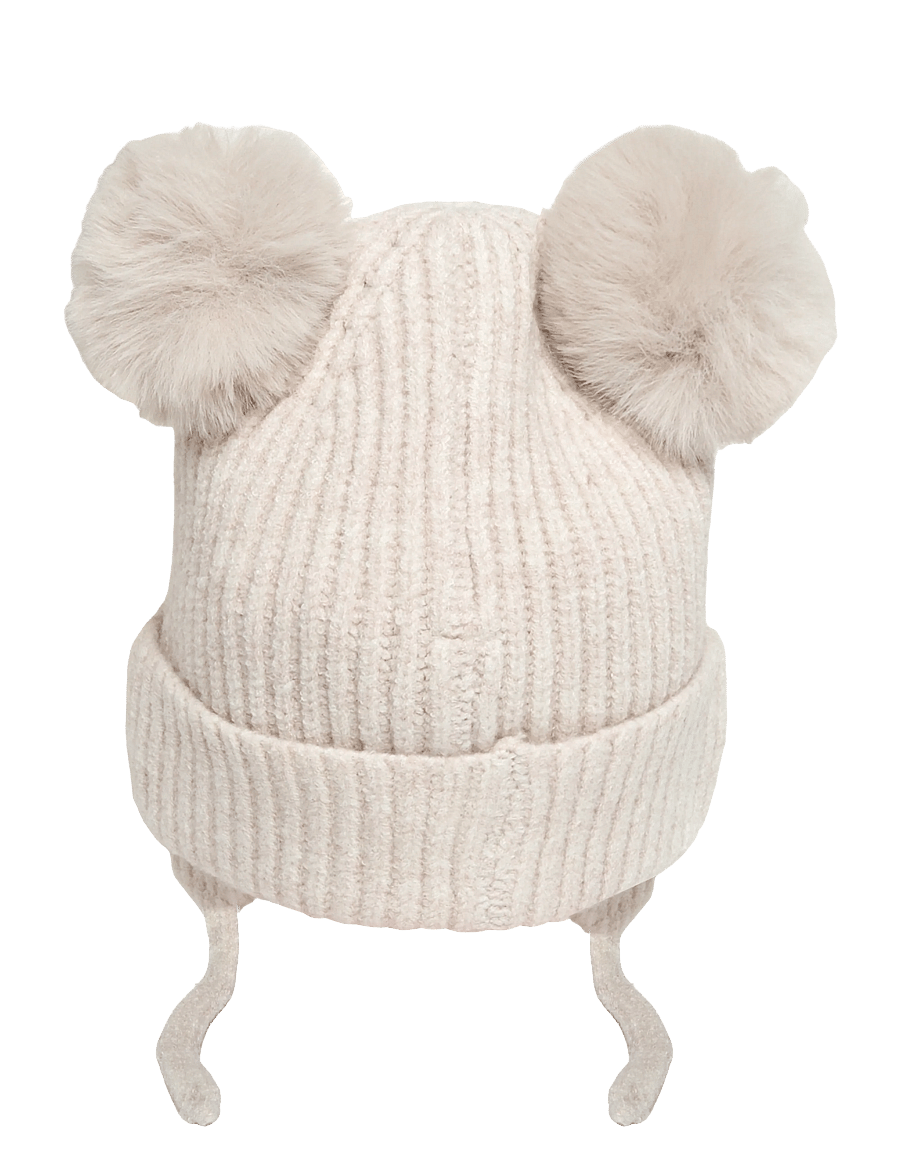Mango - Pom pom cable-knit beanie - vintermössor - lt pastel brown - 1