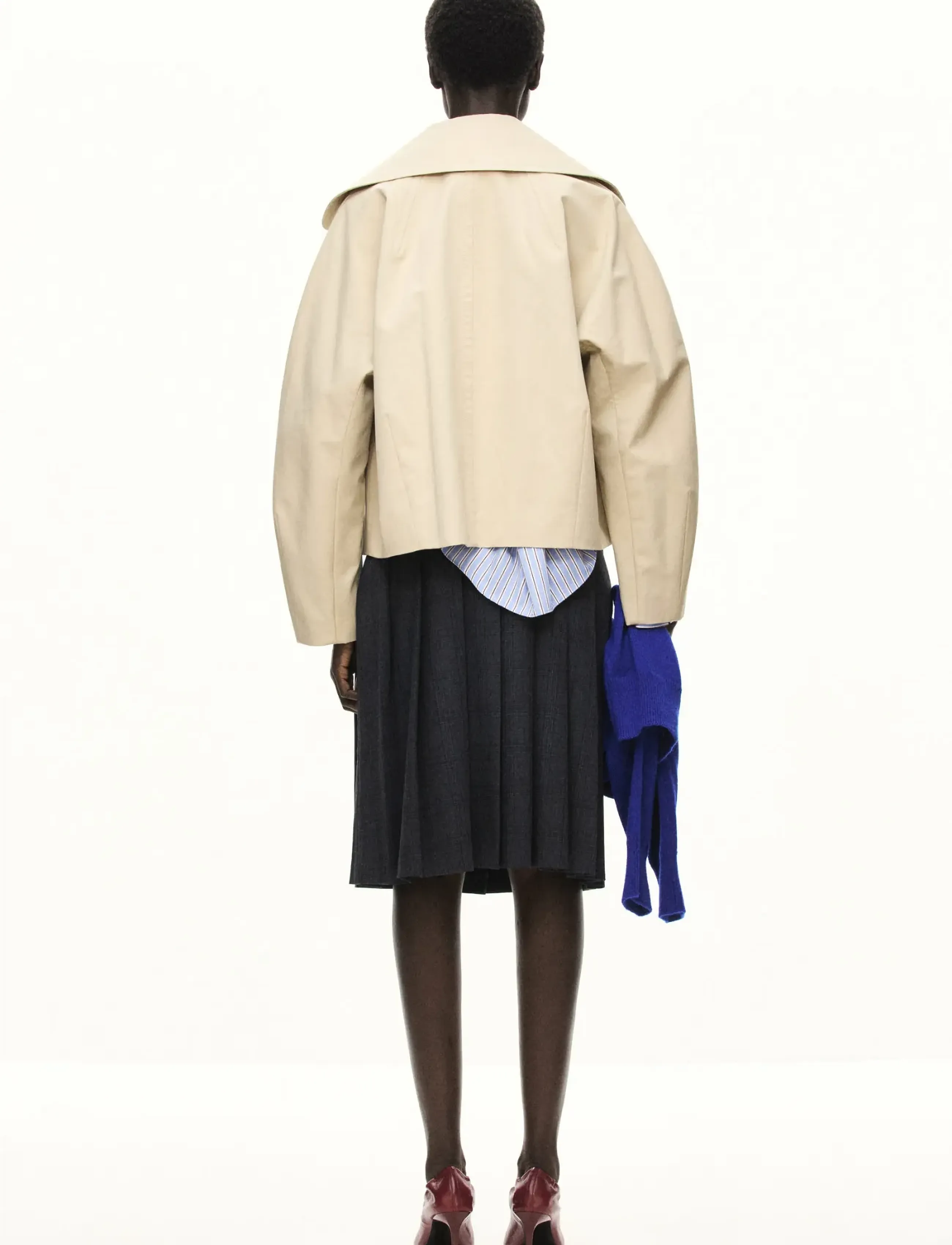 Mango - Pleated check skirt - plisserade kjolar - grey - 2