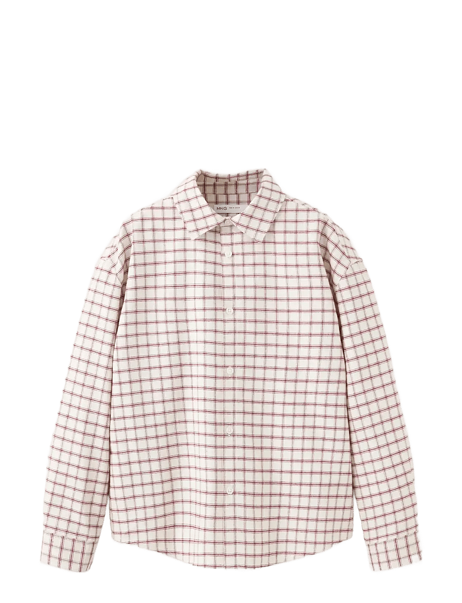 Mango - Checked flannel shirt - langærmede skjorter - light beige - 1