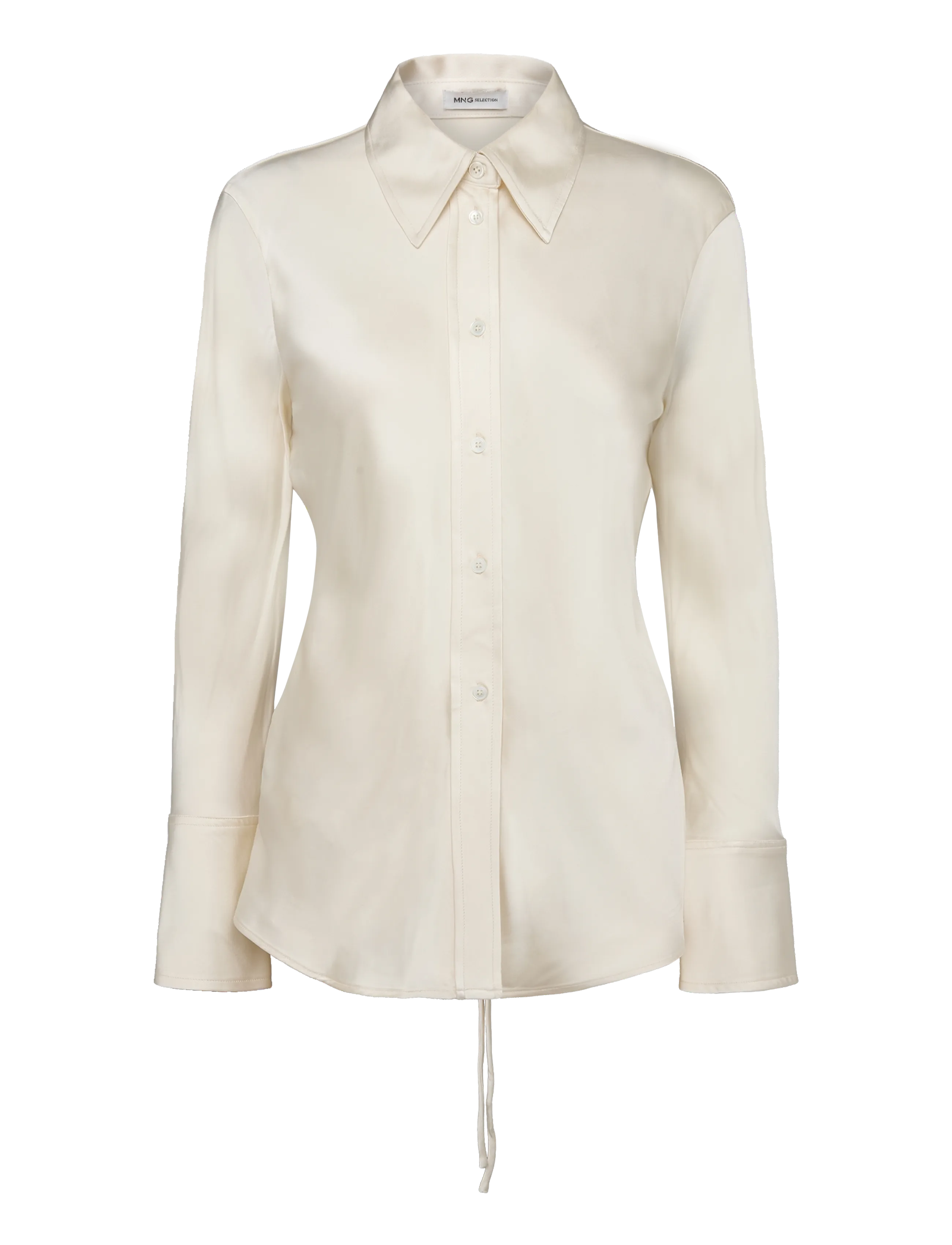 Mango Satin shirt with bow at the back - Vardagsstil - LIGHT BEIGE / beige