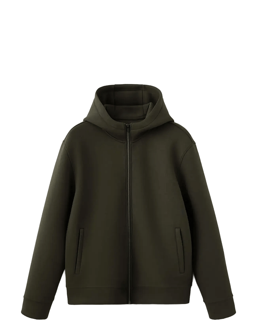 Mango - Thermolite® neoprene-effect sweatshirt - efterårsjakker - beige - khaki - 1