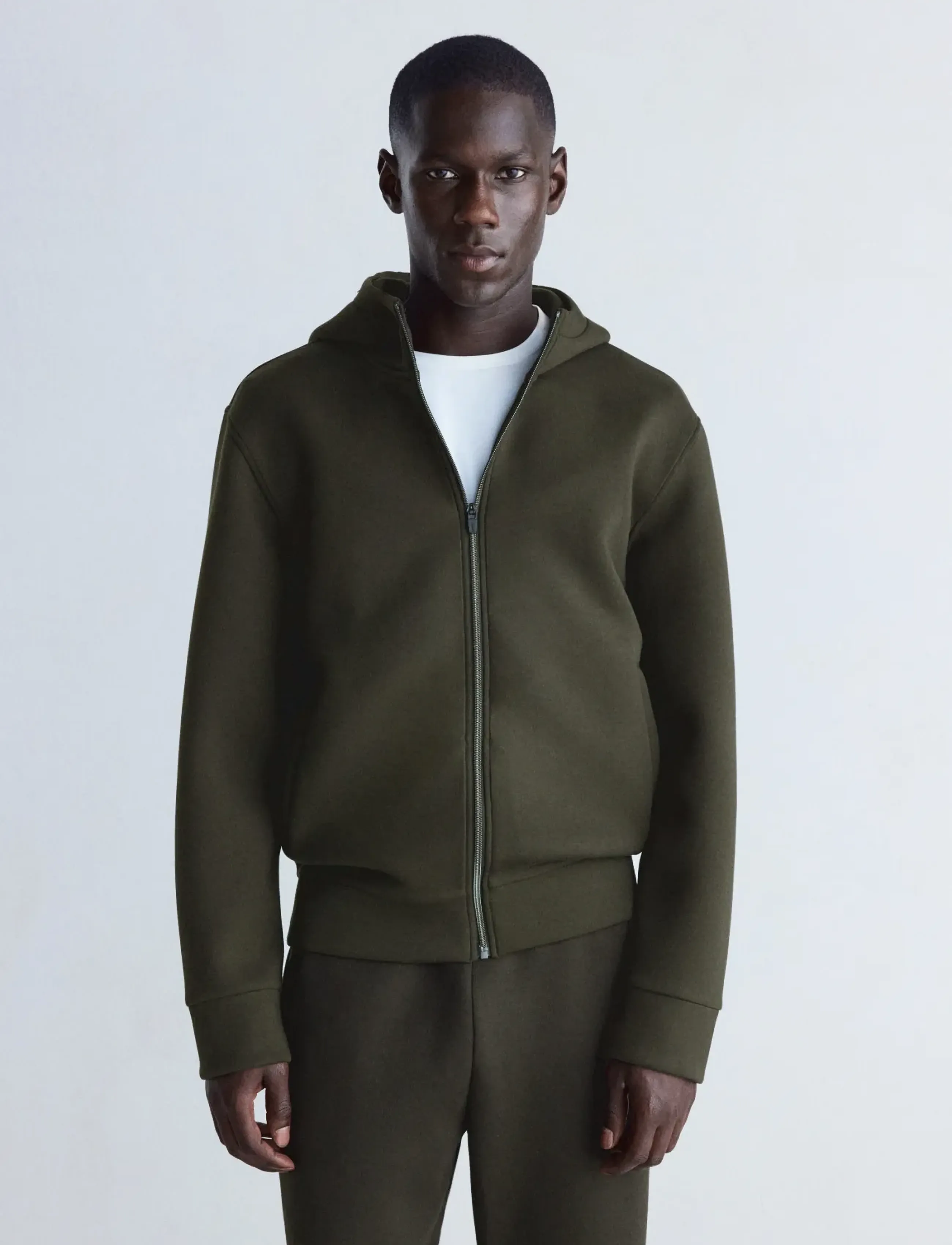 Mango Thermolite® neoprene-effect sweatshirt - Tøj - BEIGE - KHAKI / khaki/green