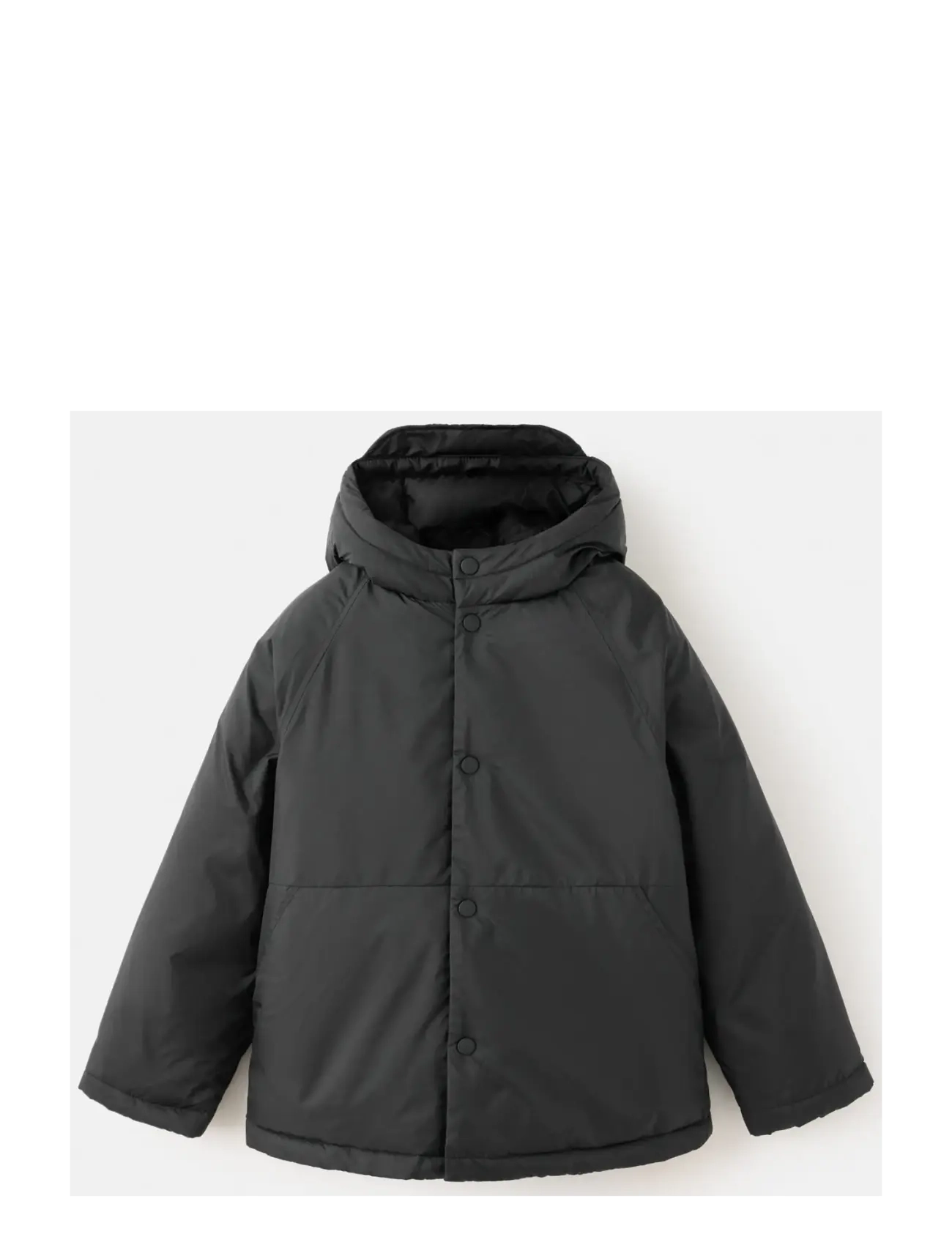 Mango Padded jacket with hood - Dunjakker - BLACK / black