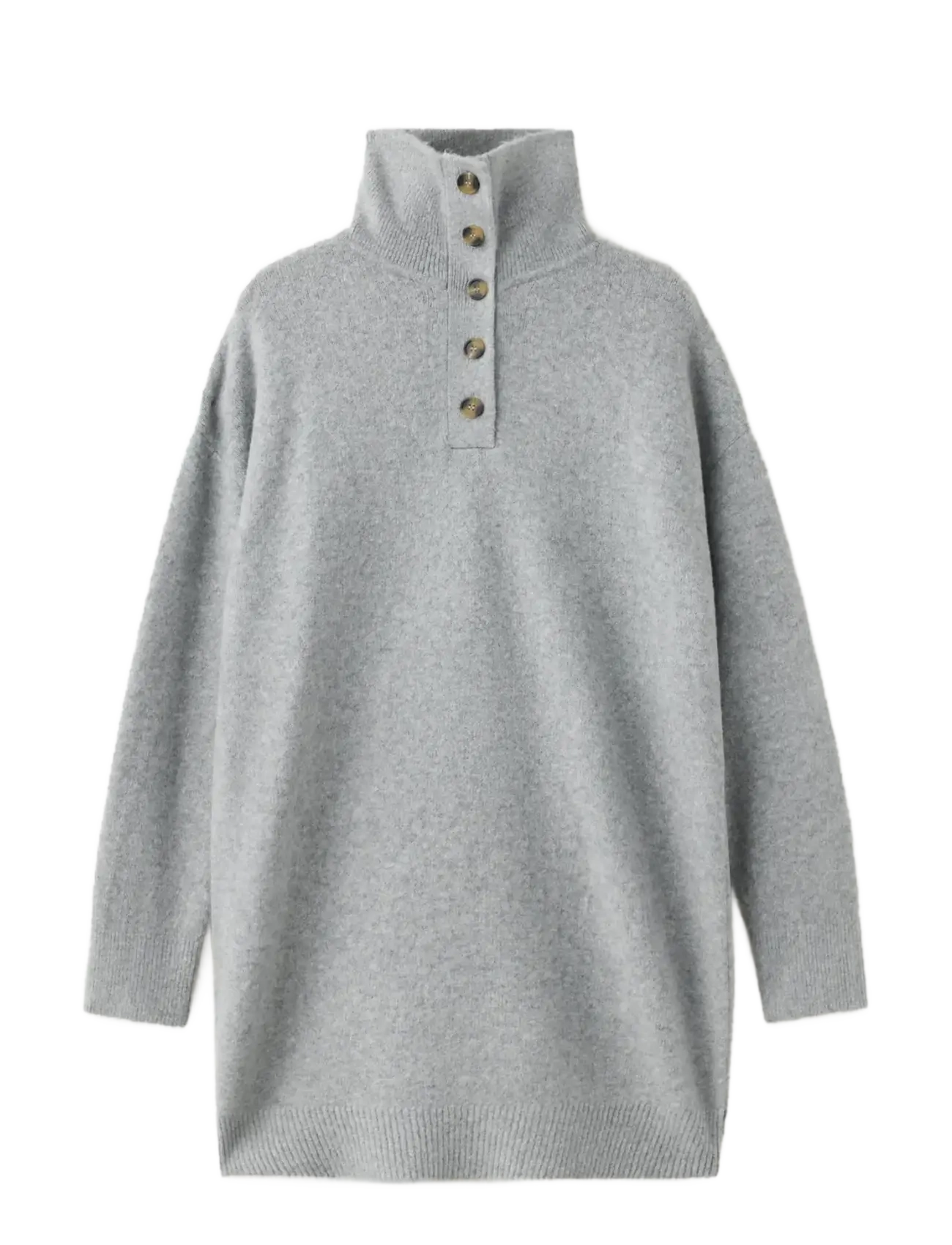 Mango - Short knitted dress - stickade klänningar - grey - 1