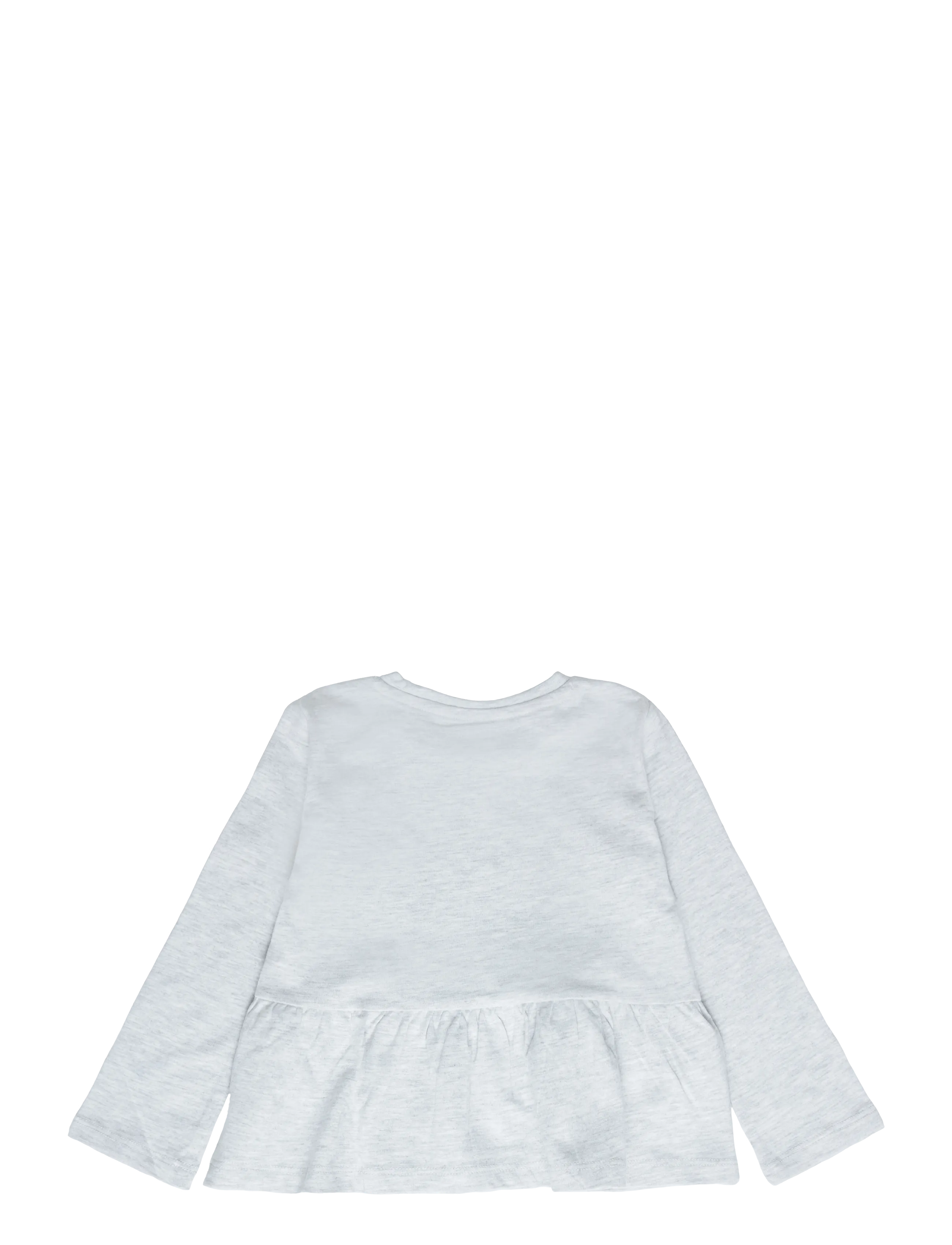 Mango - Ruffle cotton T-shirt - langærmede t-shirts - lt pastel grey - 1