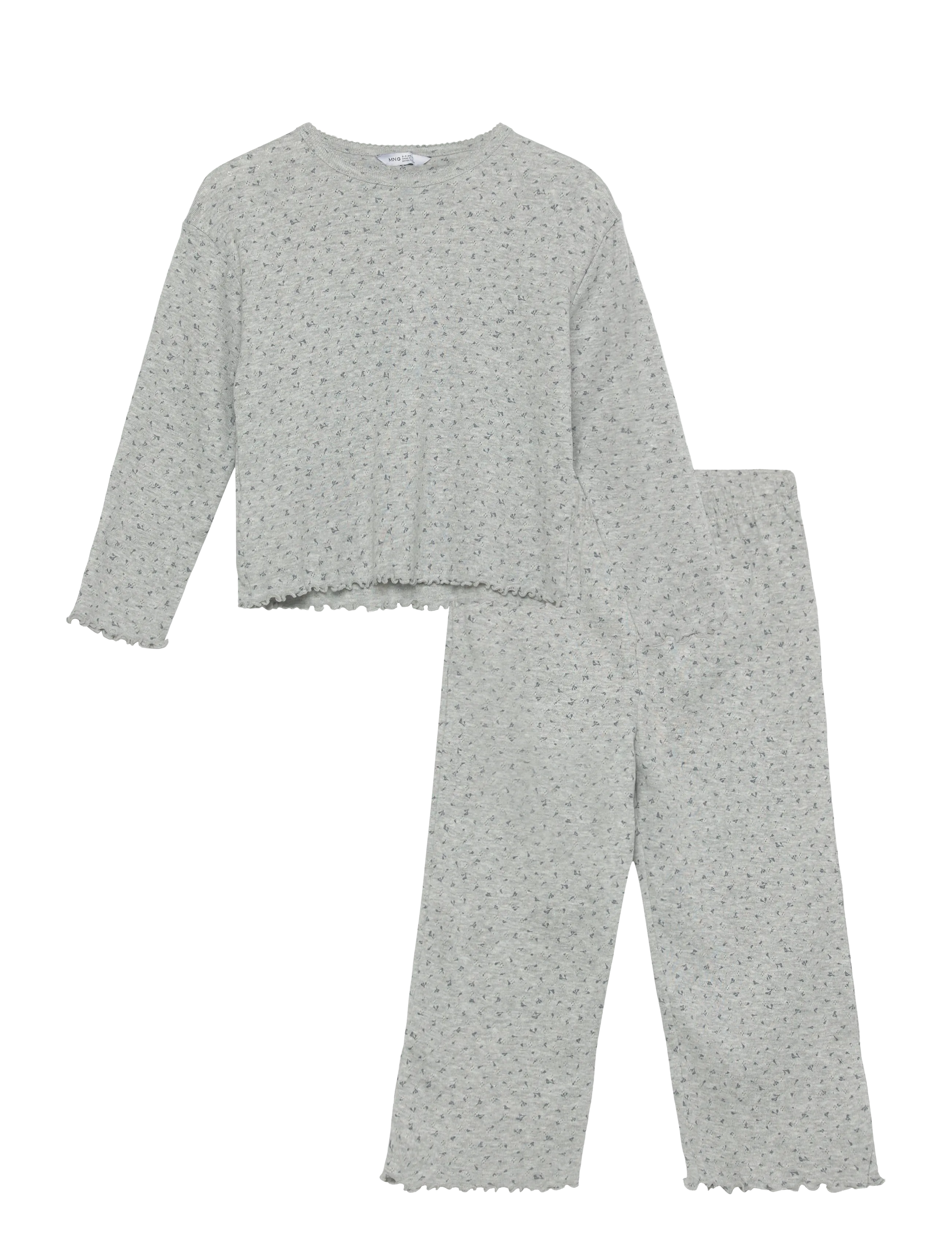 Mango 100% cotton floral full pyjamas set - Pyjamas - MEDIUM GREY / grey