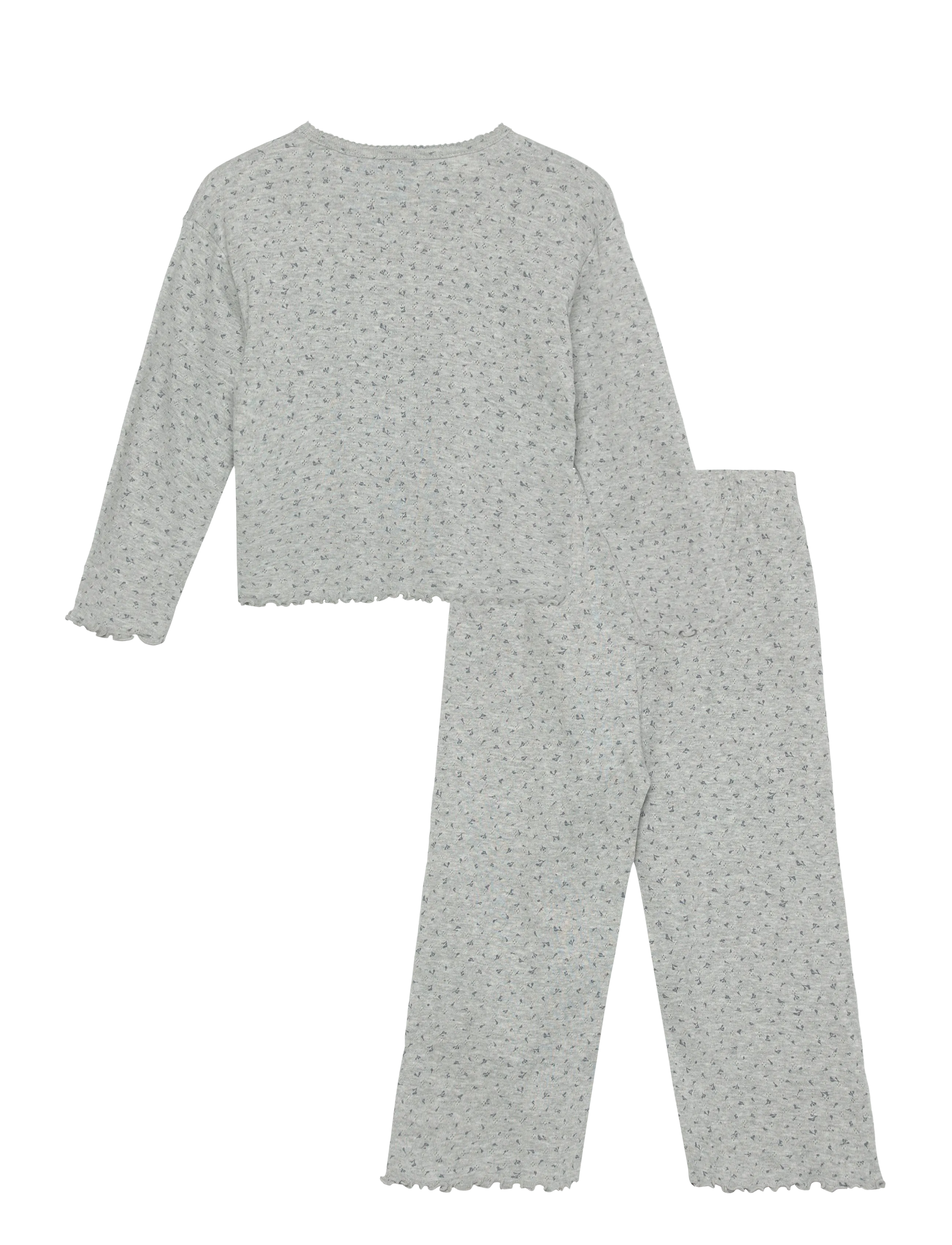 Mango - 100% cotton floral full pyjamas set - pyjamassæt - medium grey - 1