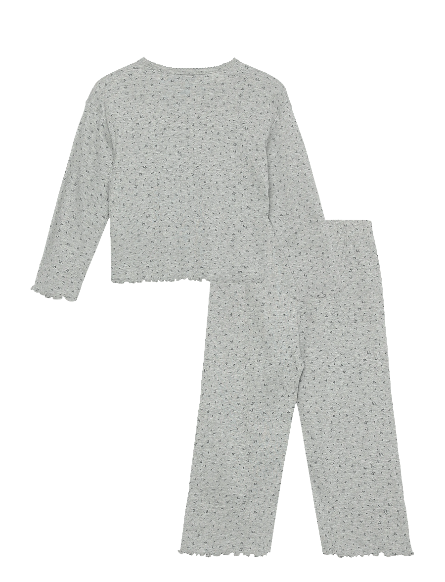 Mango - 100% cotton floral full pyjamas set - pyjamassæt - medium grey - 1