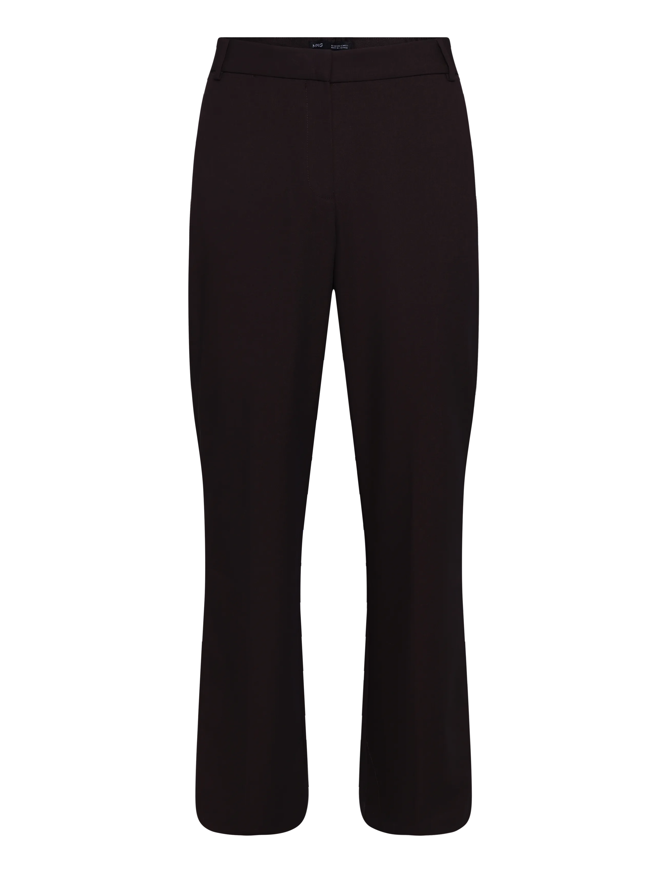 Mango Straight mid-rise trousers - Streetstyle - DARK BROWN / brown