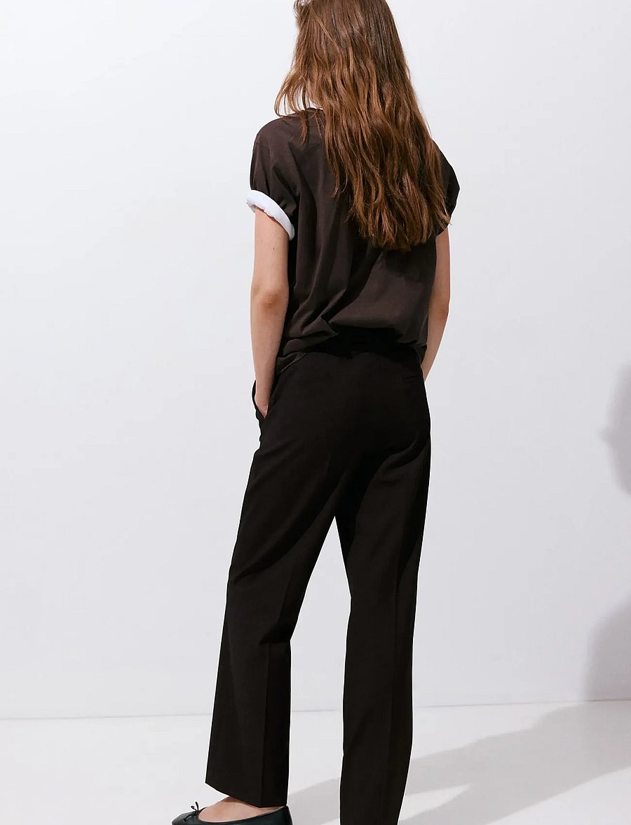 Mango - Straight mid-rise trousers - raka byxor - dark brown - 3