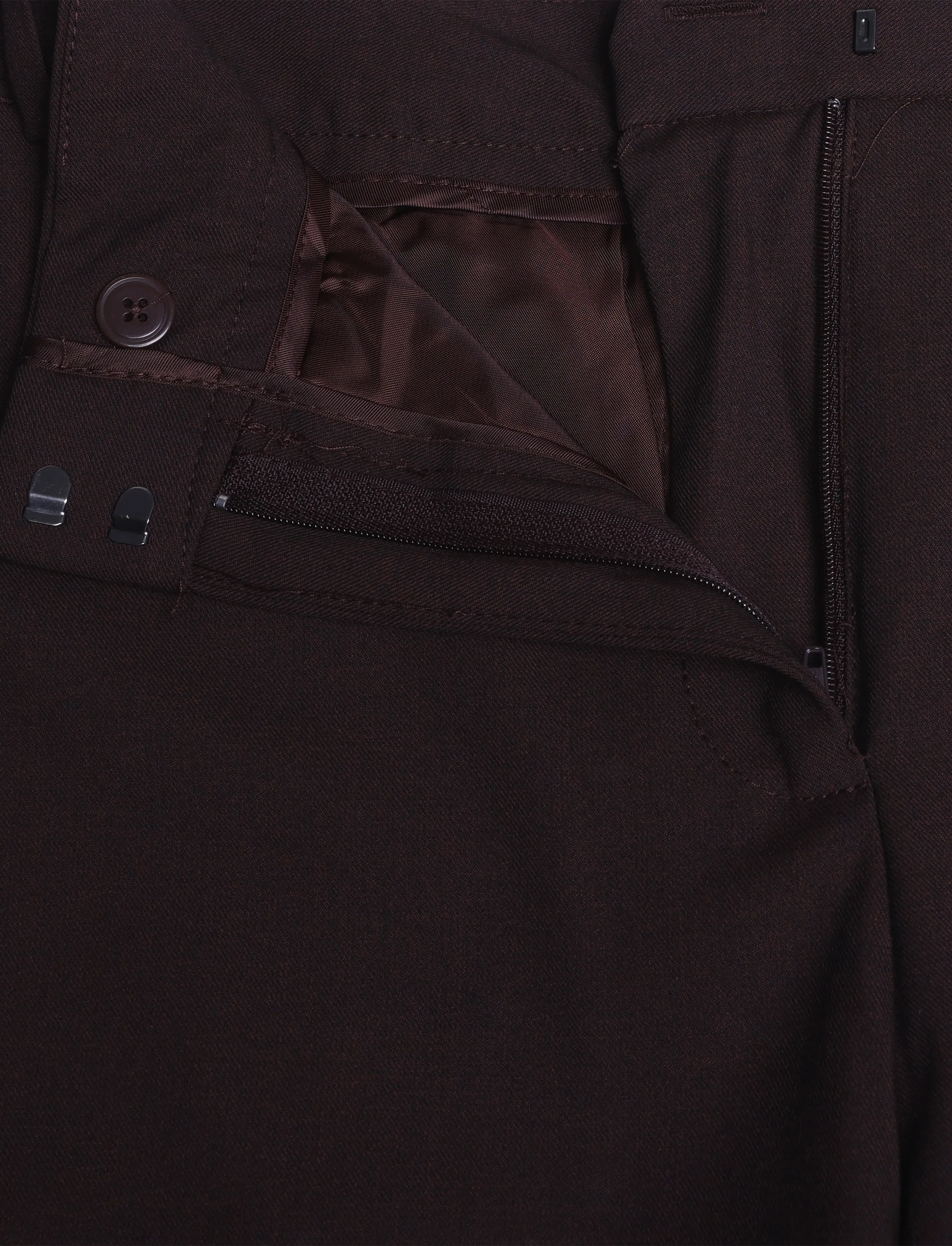 Mango - Straight mid-rise trousers - dark brown - 3
