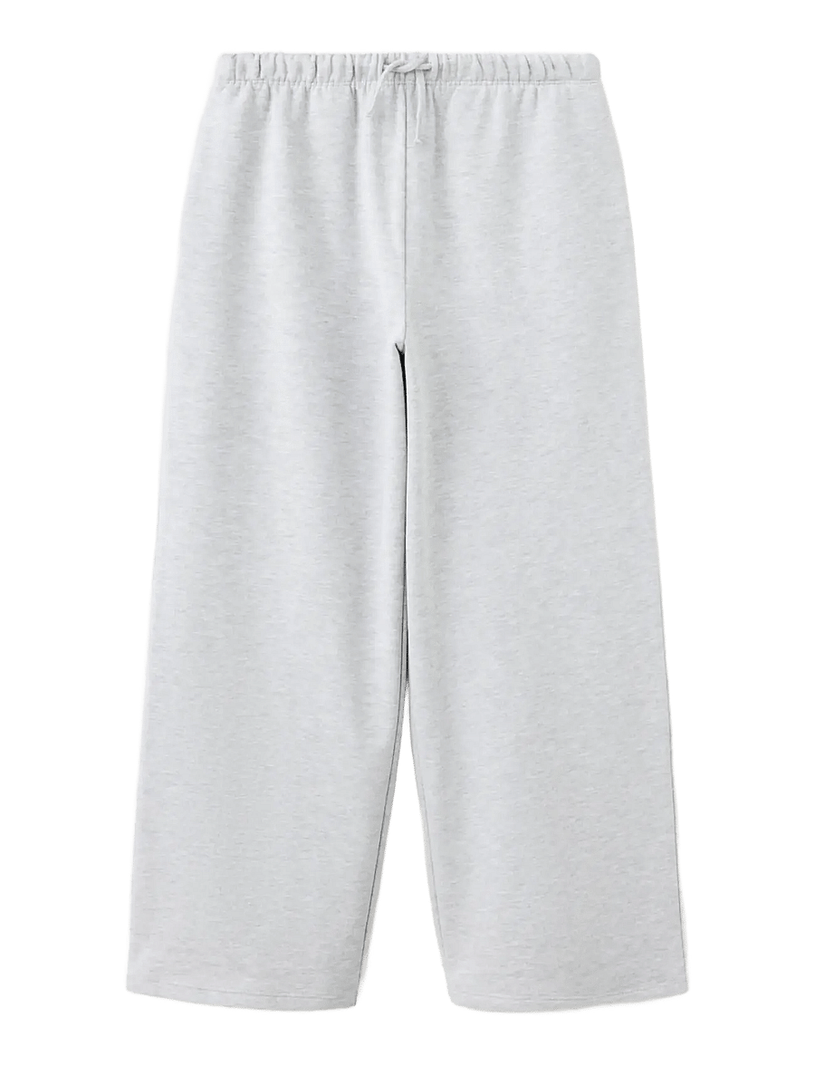 Mango - Cotton palazzo joggers - mjukisbyxor - lt pastel grey - 0