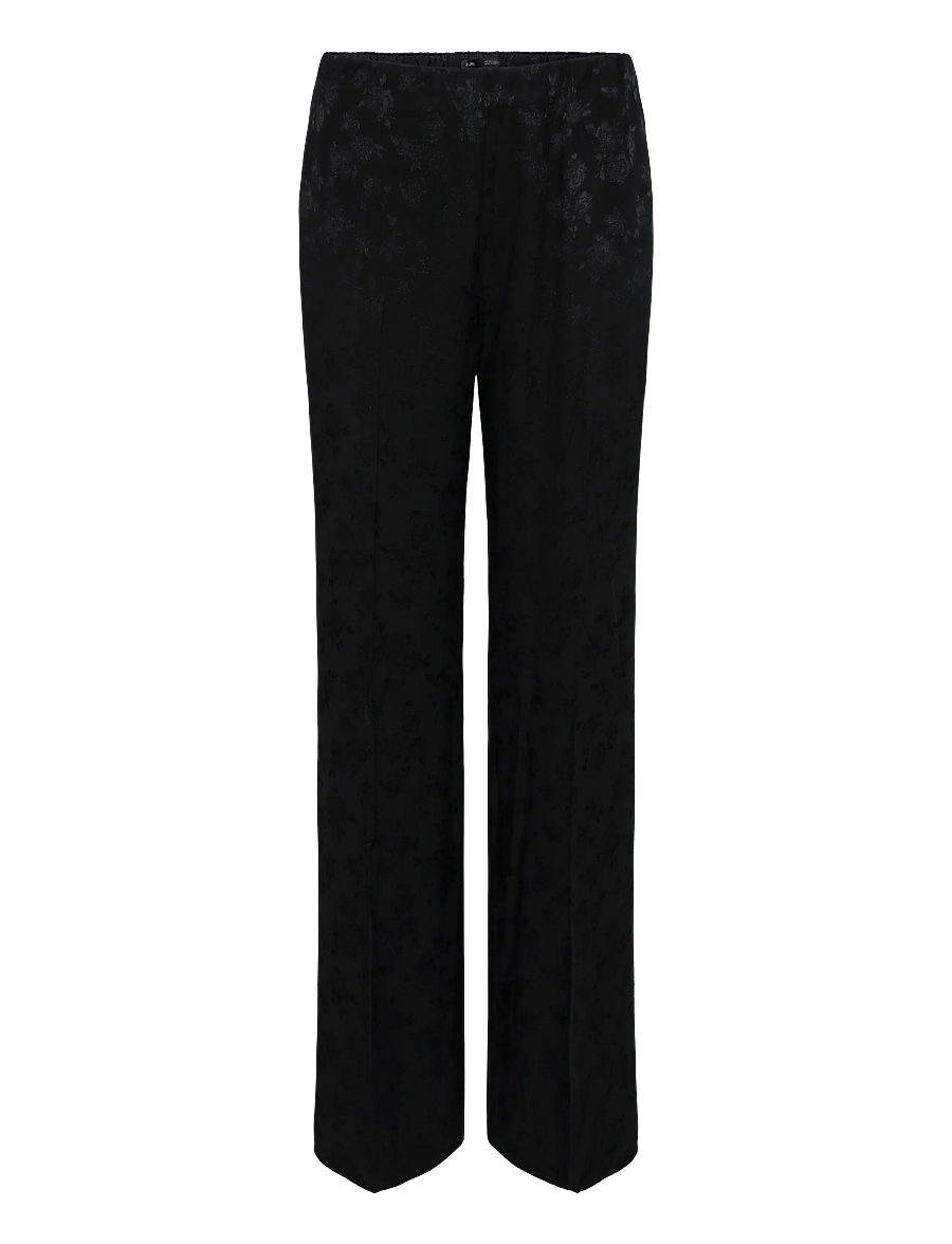 Mango - Straight-cut jacquard trousers - raka byxor - charcoal - 1