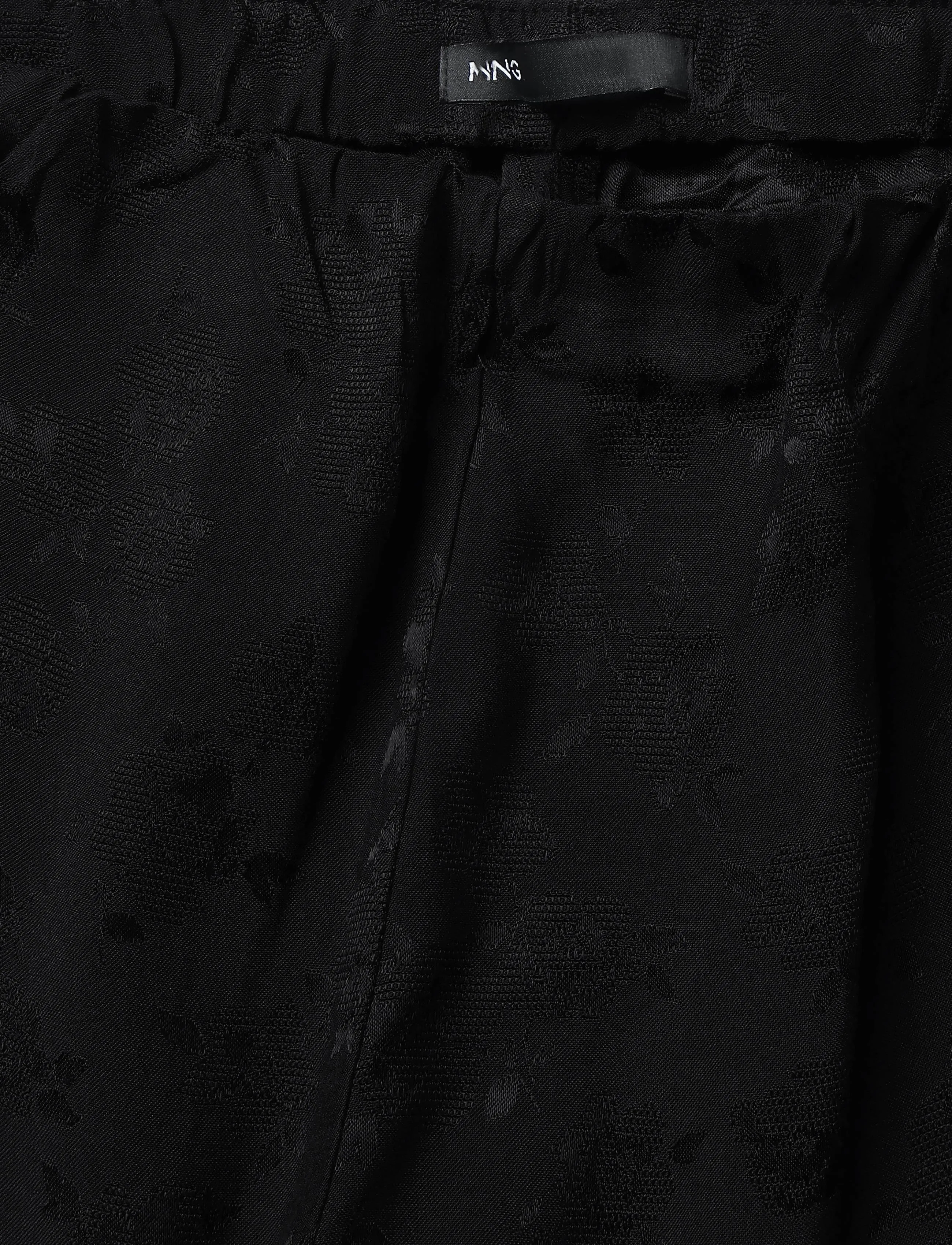 Mango - Straight-cut jacquard trousers - raka byxor - charcoal - 4
